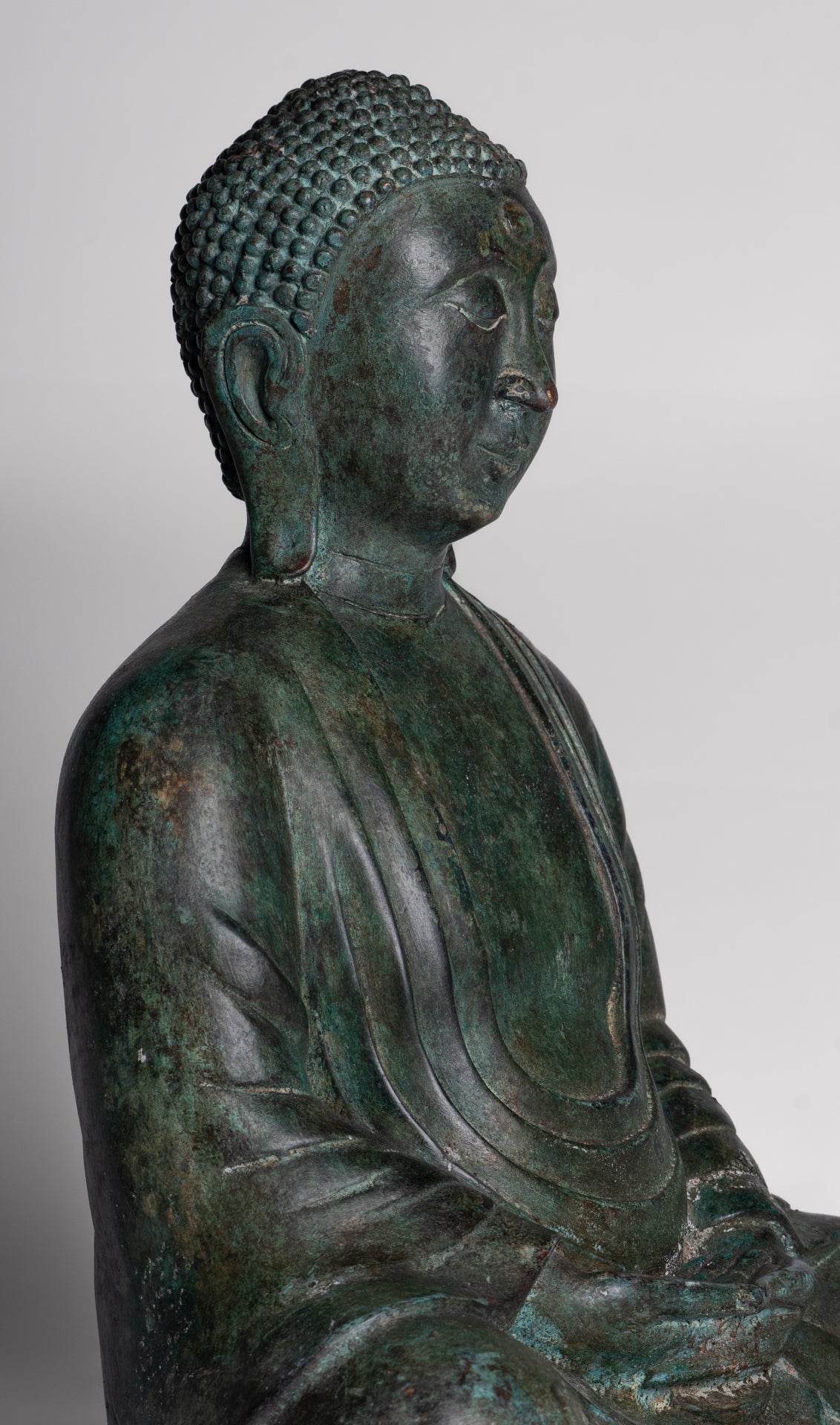Japanese Buddha - Antique Japanese Style Bronze Seated Meditation Amitabha Buddha Statue - 38cm/15"
