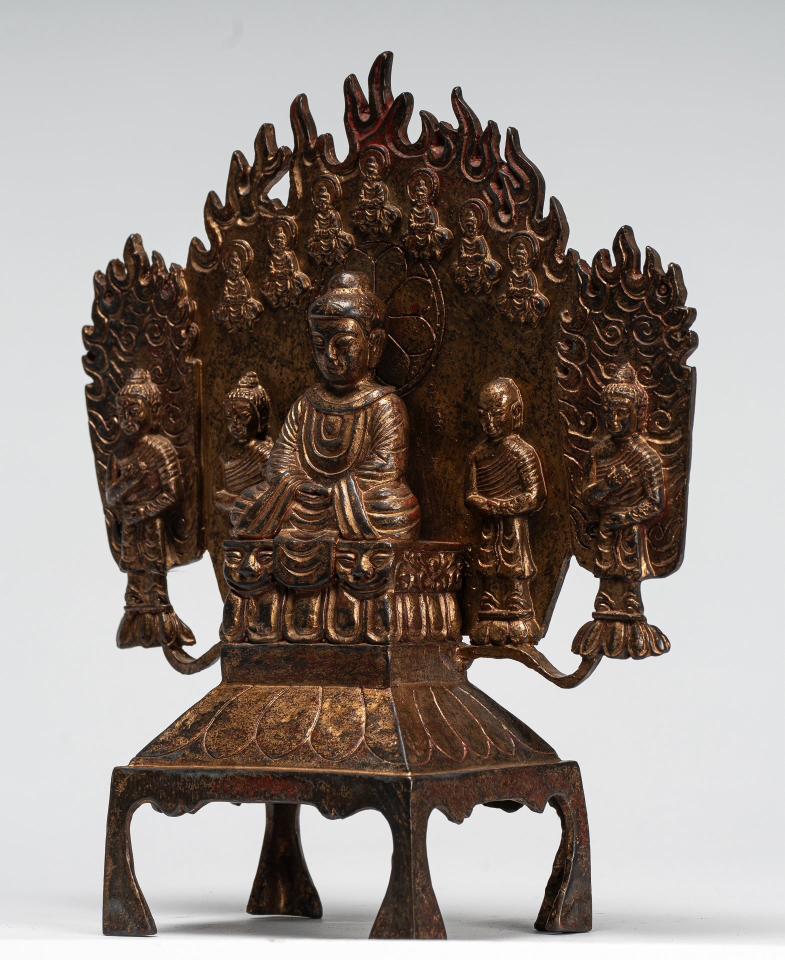 Japanese Buddha - Antique Japanese Style Meditation Amitabha Buddha Statue - 25cm/10"