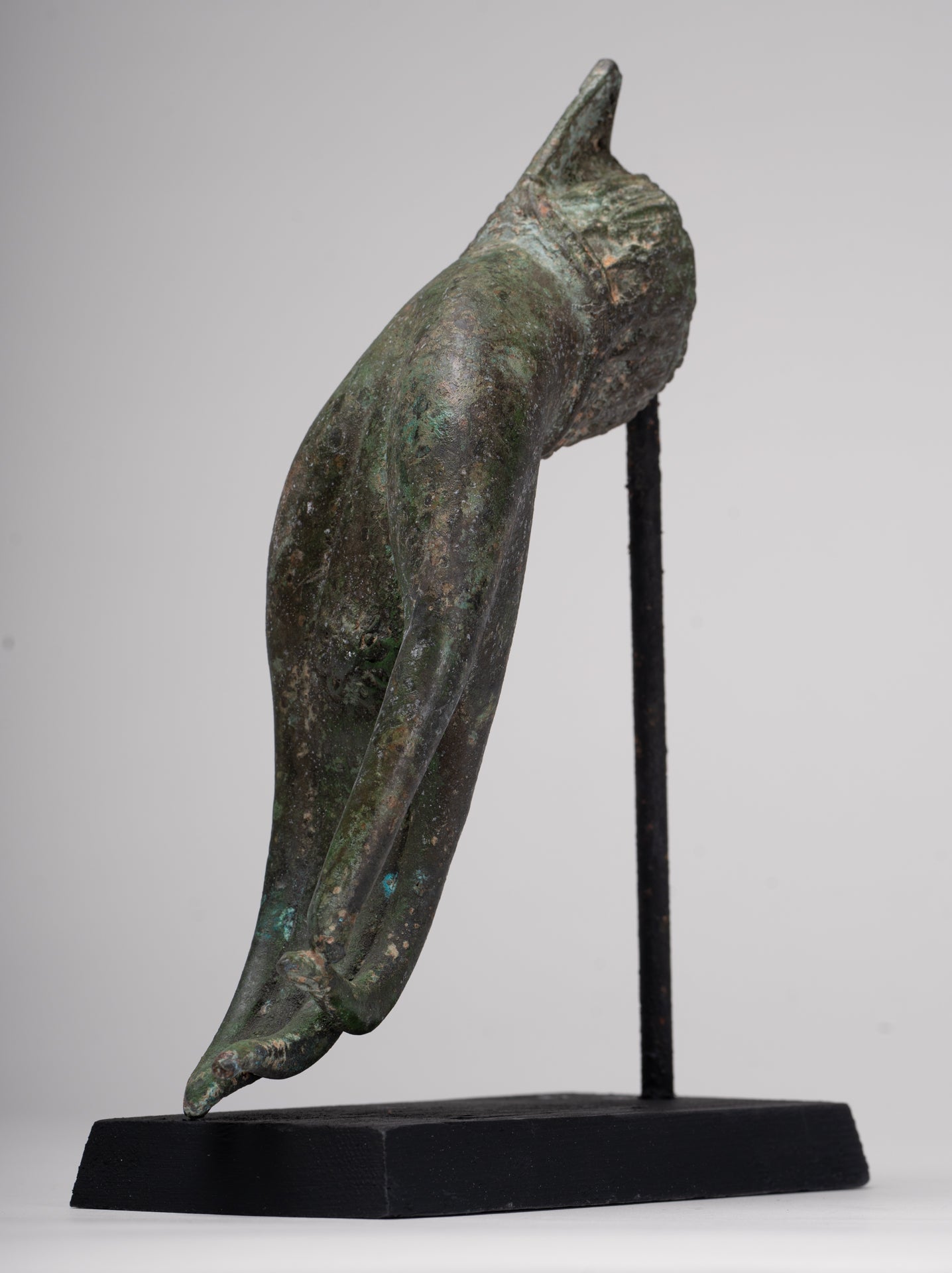 Mounted Antique Thai Style Southeast Asia Bronze Thai Teaching Hand - 25.5cm/10"