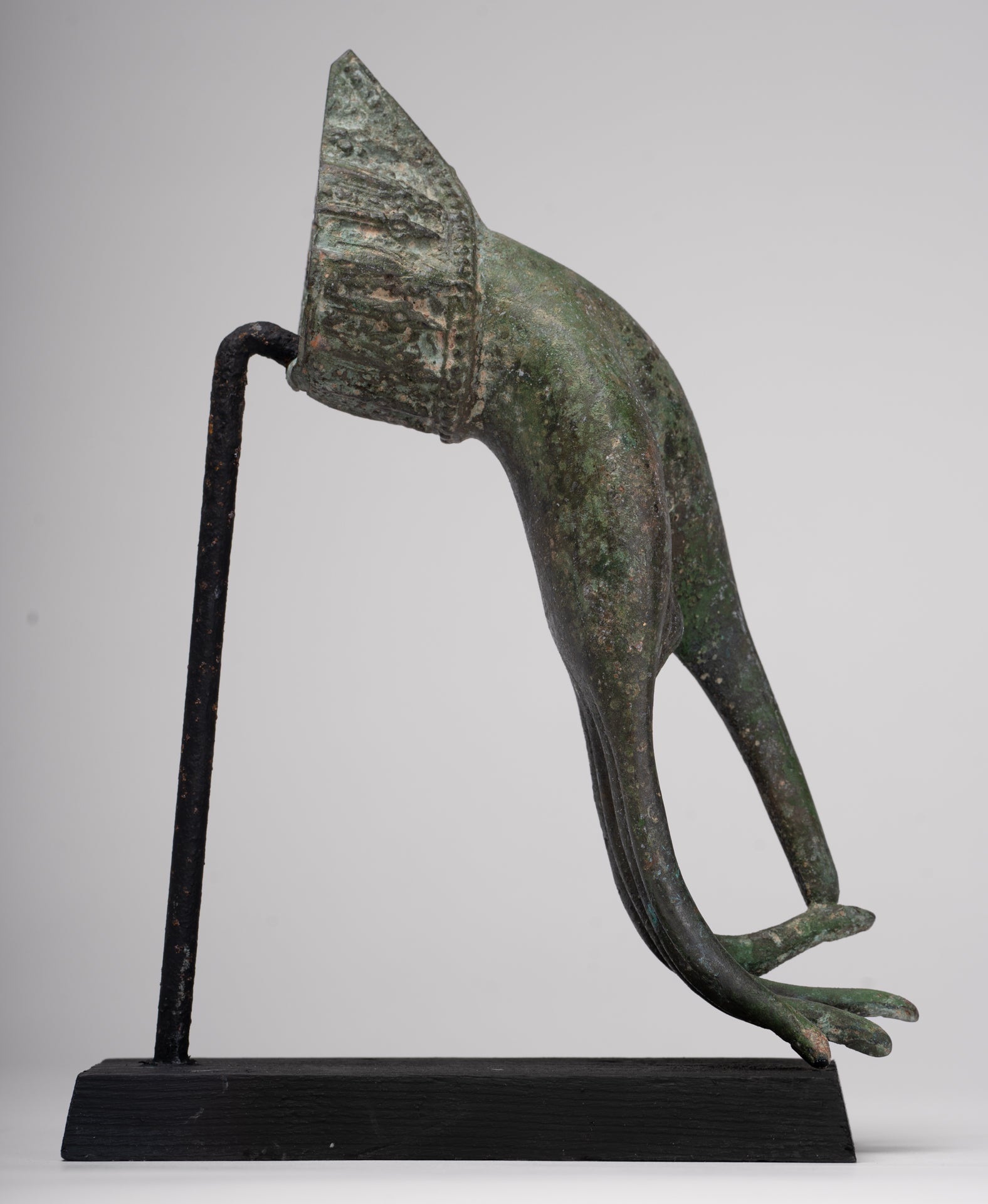 Mounted Antique Thai Style Southeast Asia Bronze Thai Teaching Hand - 25.5cm/10"