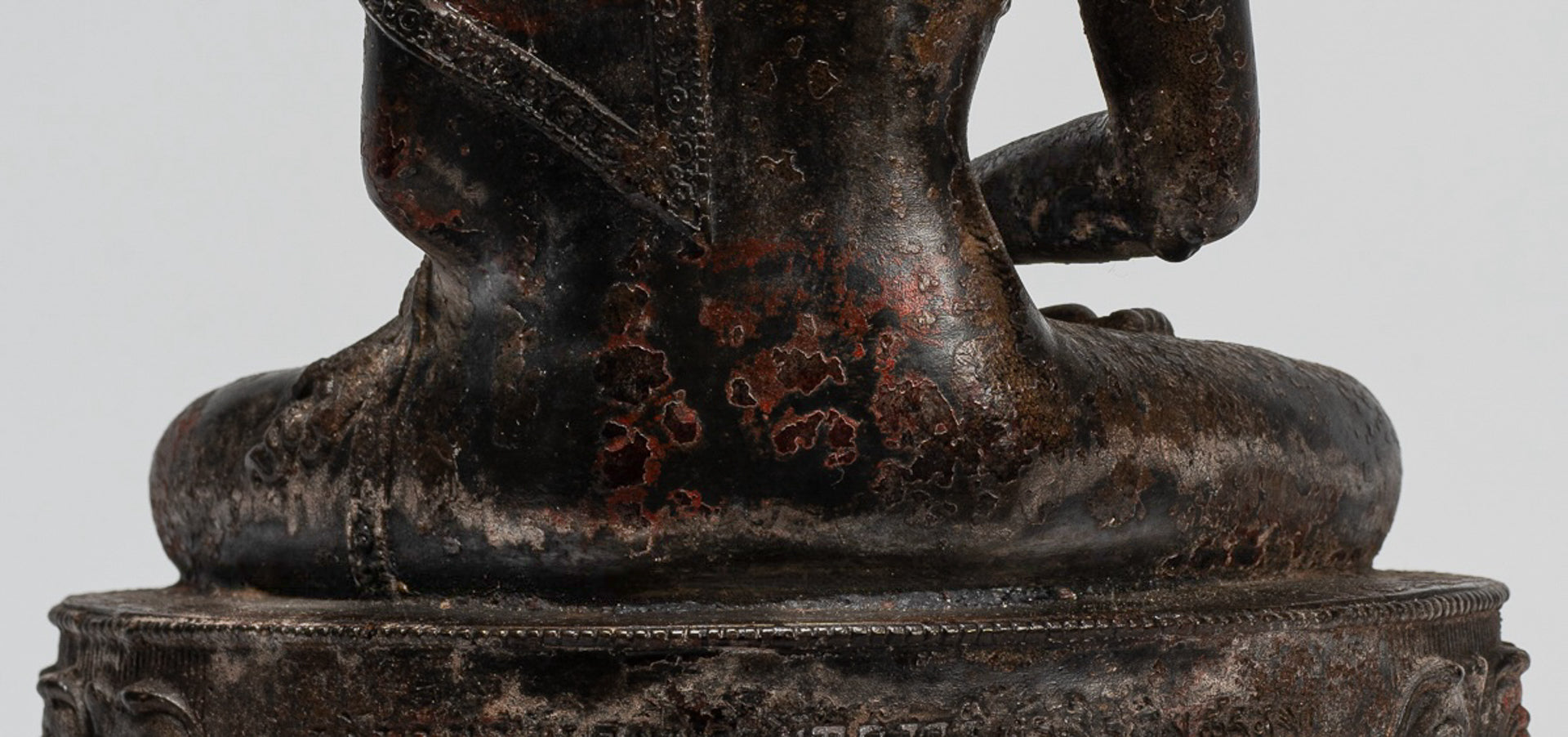 Buddha Statue - Antique Tibet Style Bronze Seated Amitabha Meditation Buddha Statue - 26cm/10"