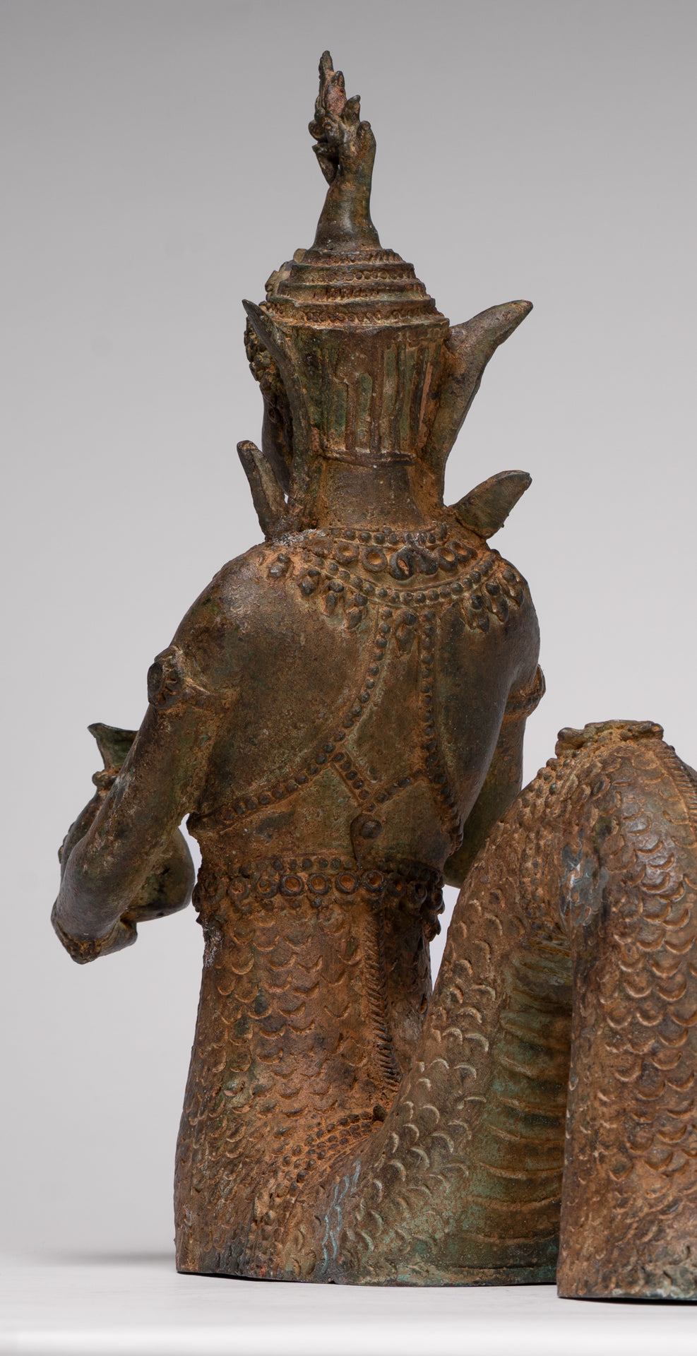Naga Statue - Antique Thai Style Bronze Female Deity with Naga Tail Statue - 41cm/16"
