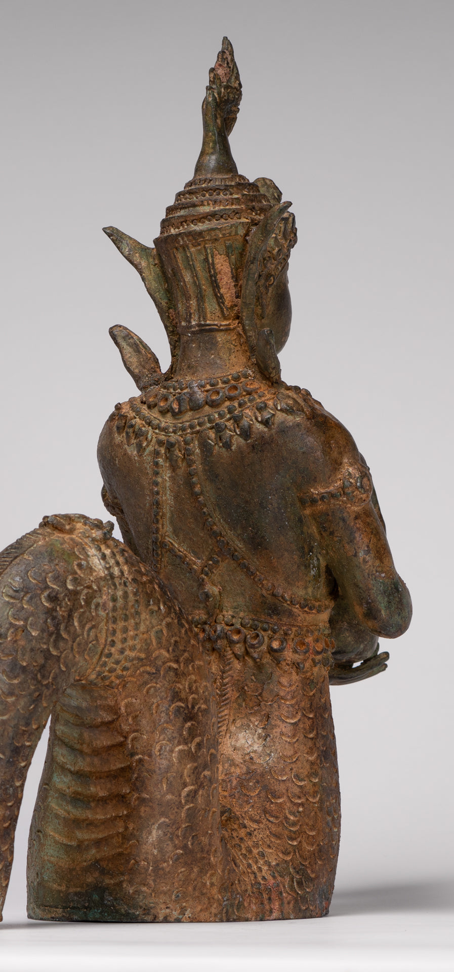 Naga Statue - Antique Thai Style Bronze Female Deity with Naga Tail Statue - 41cm/16"