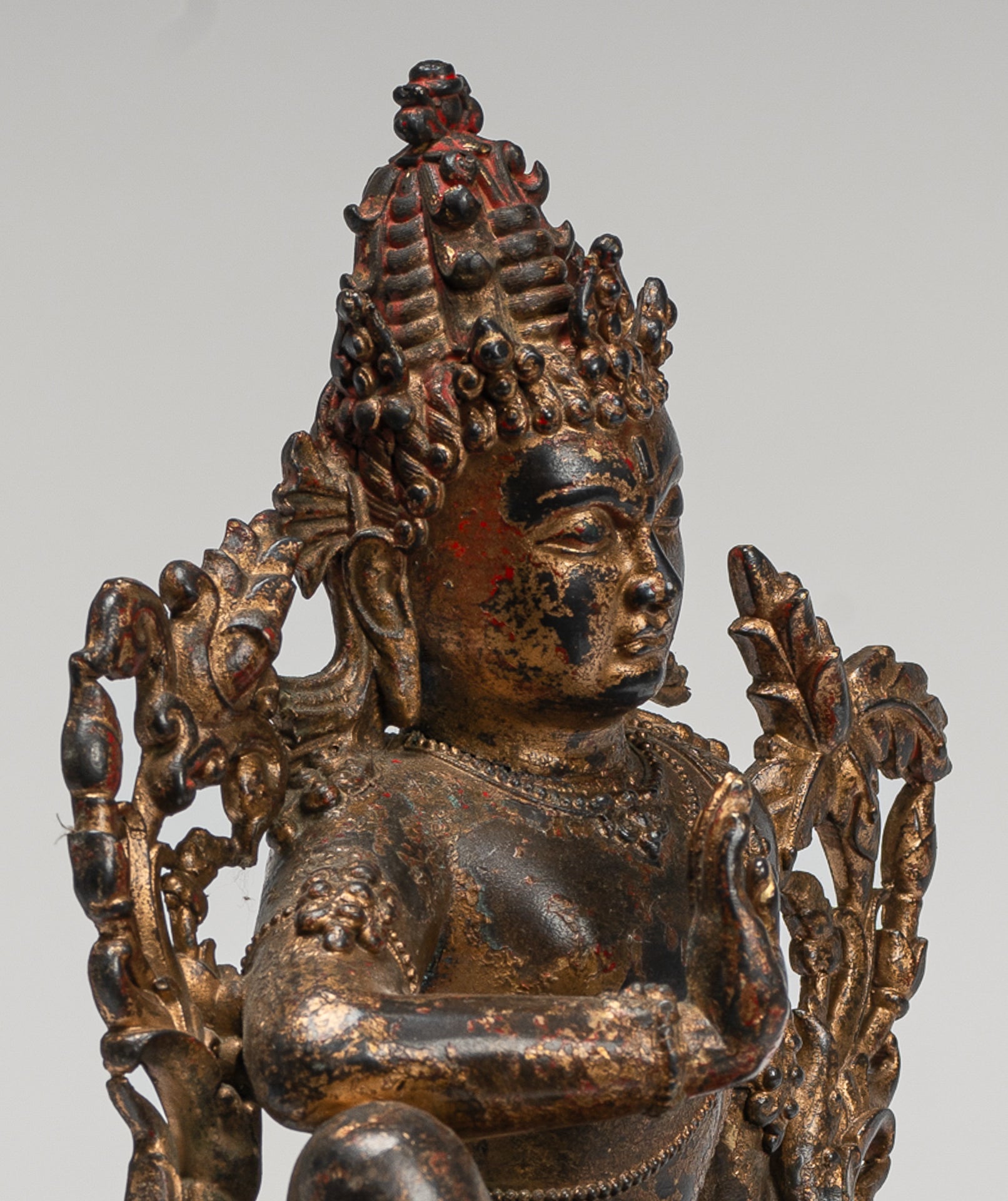 Bodhisattva Statue - Masterpiece Antique Tibetan Style Avalokiteshvara Bodhisattva Statue - 25cm/10"