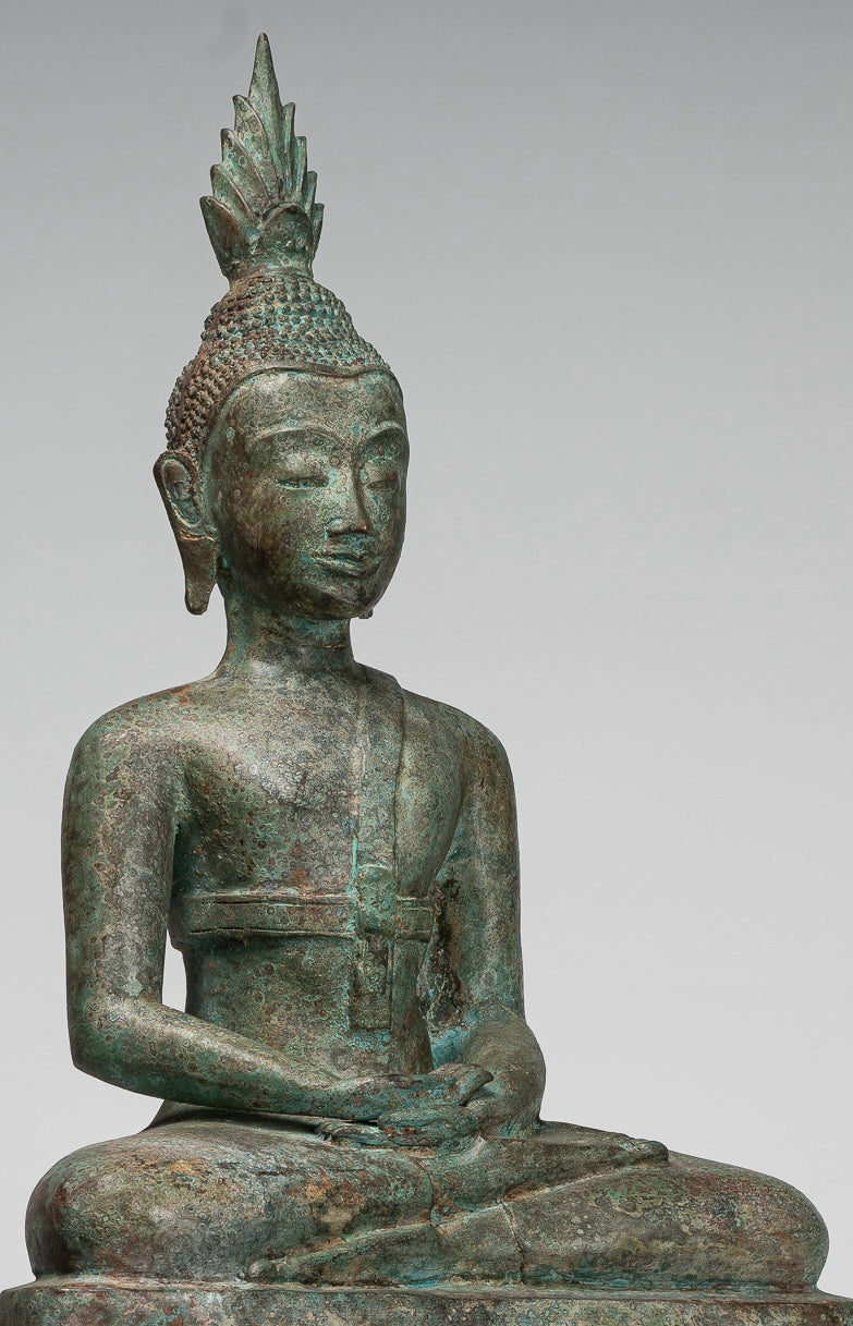 Buddha Statue - Large Antique Laos Style Meditation Buddha Statue - 71cm/28"