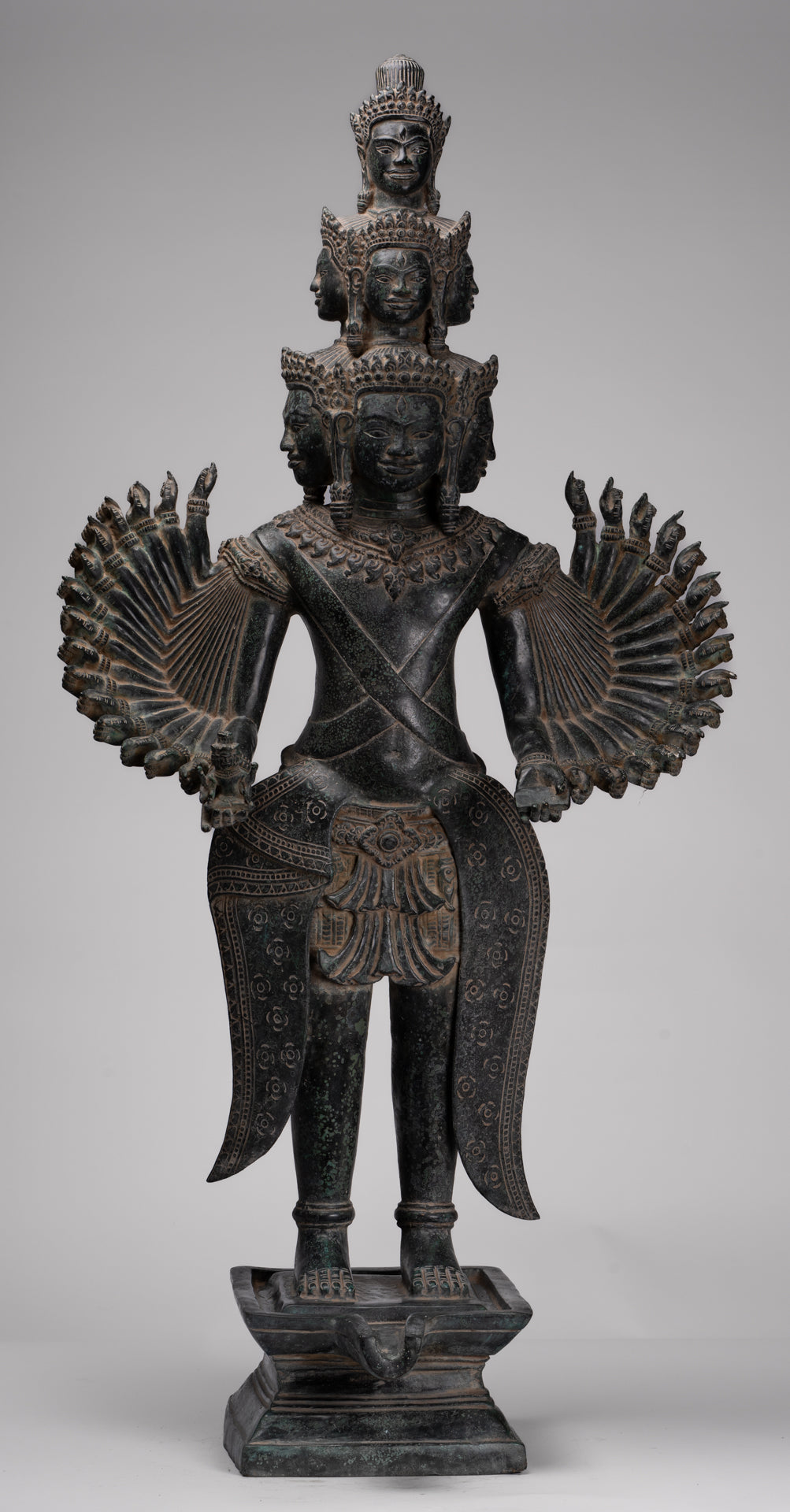 Deity Statue - Antique Khmer Style Angkor Wat Prajnaparamita Statue / Goddess - 110cm/44"