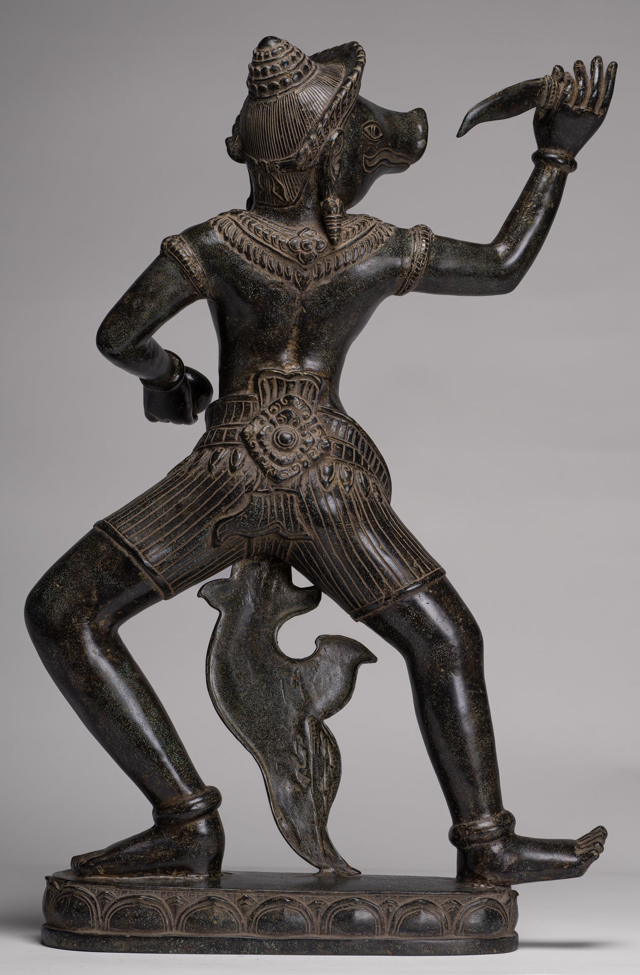 Varaha Statue - Antique Khmer Style Standing Bronze Varaha Boar Avatar of Vishnu - 62cm/25"