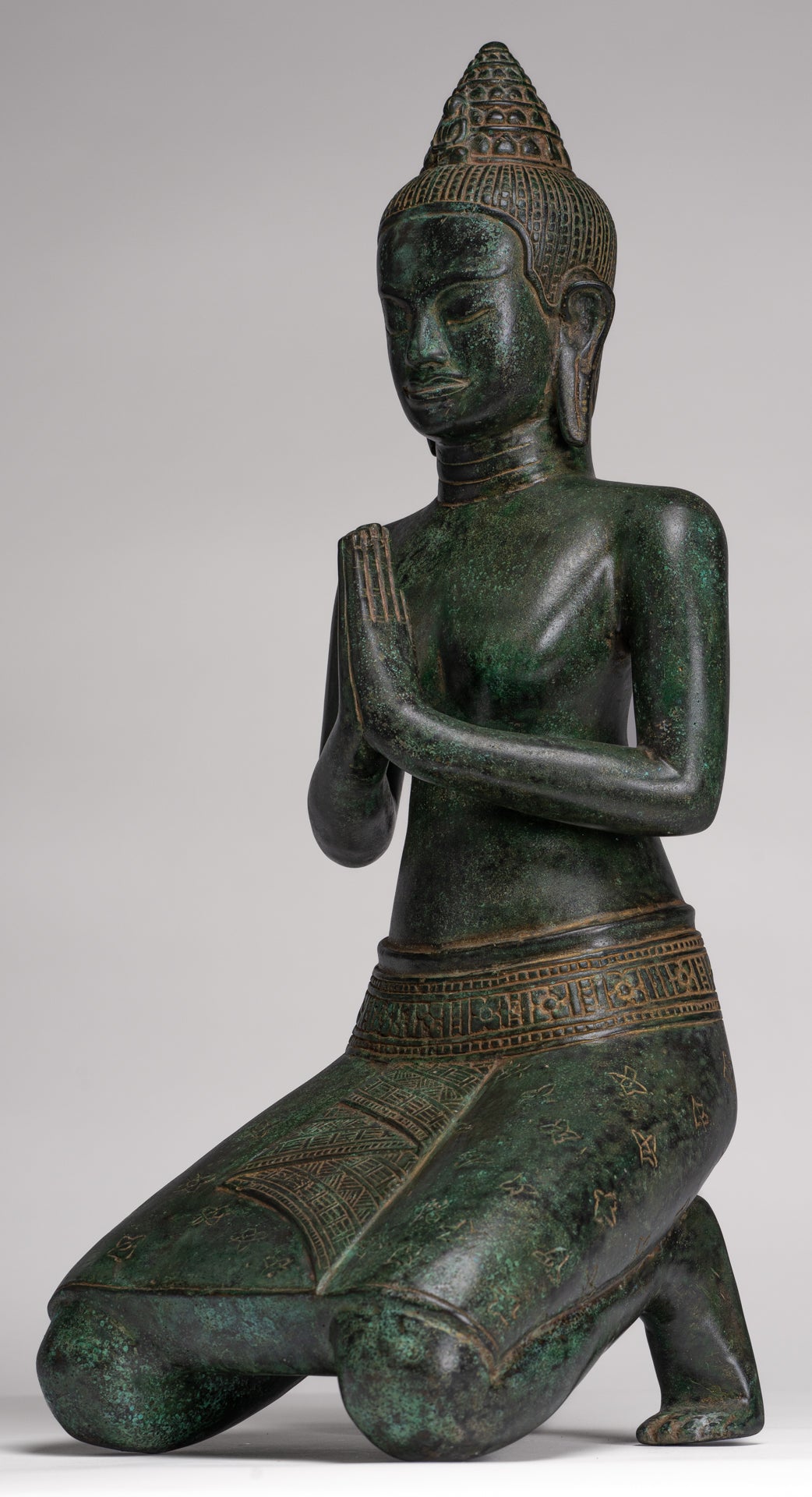 Deity Statue - Antique Khmer Style Bayon Prajnaparamita Statue / Goddess - 54cm/22"