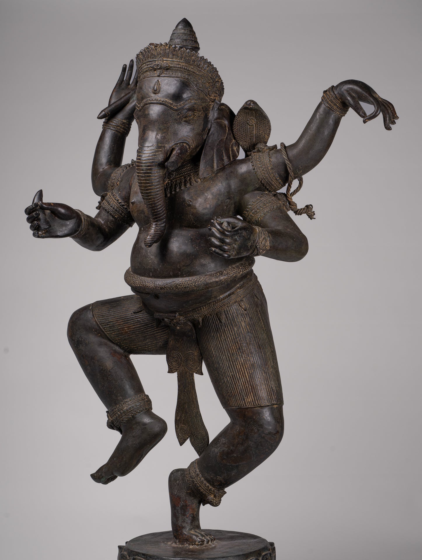Large Ganesha Statue - Antique Thai Style Bronze Dancing Ganesh Statue - 120cm/48"