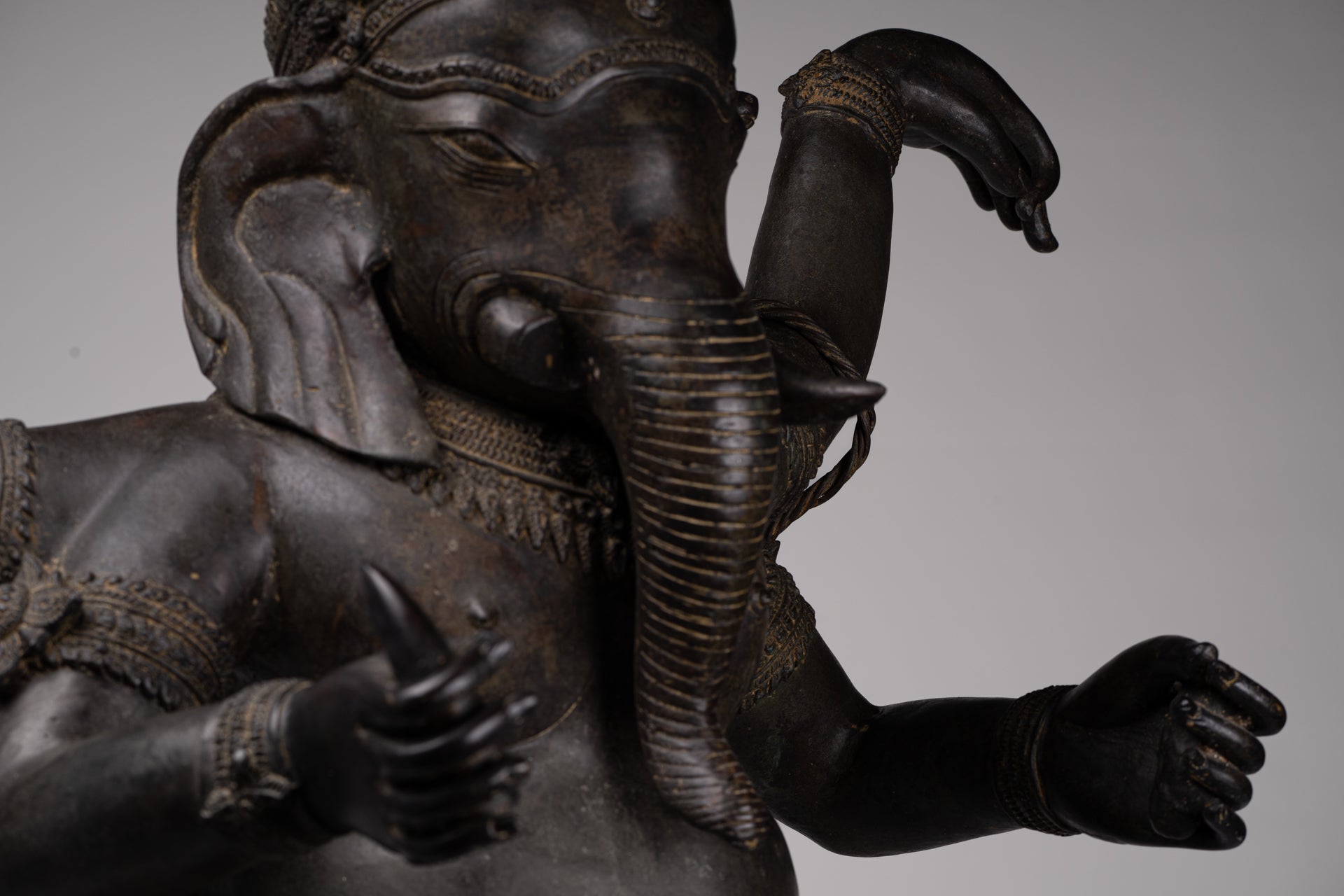 Large Ganesha Statue - Antique Thai Style Bronze Dancing Ganesh Statue - 120cm/48"
