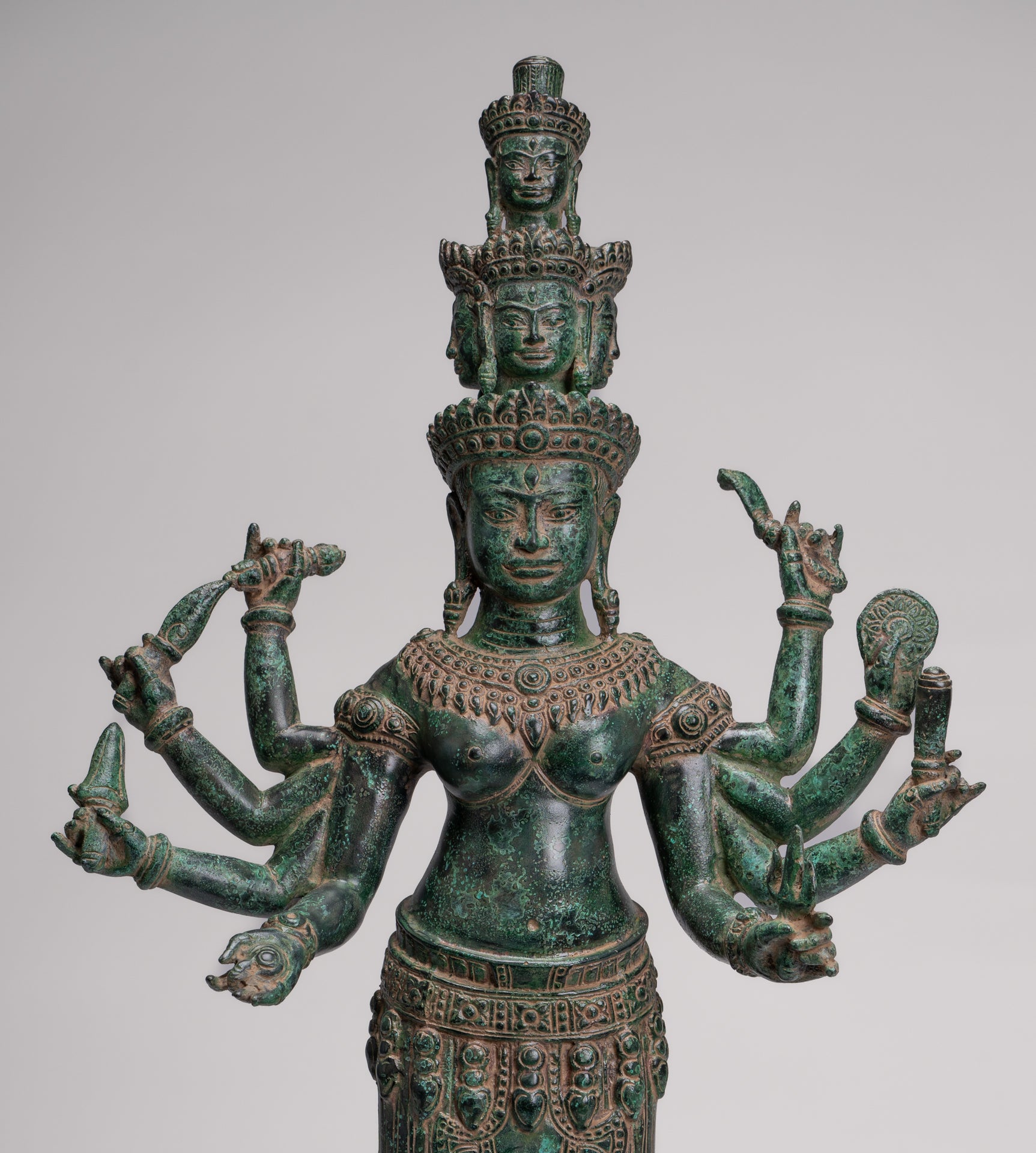 Deity Statue - Antique Khmer Style Bayon Prajnaparamita Statue / Goddess - 65cm/26"