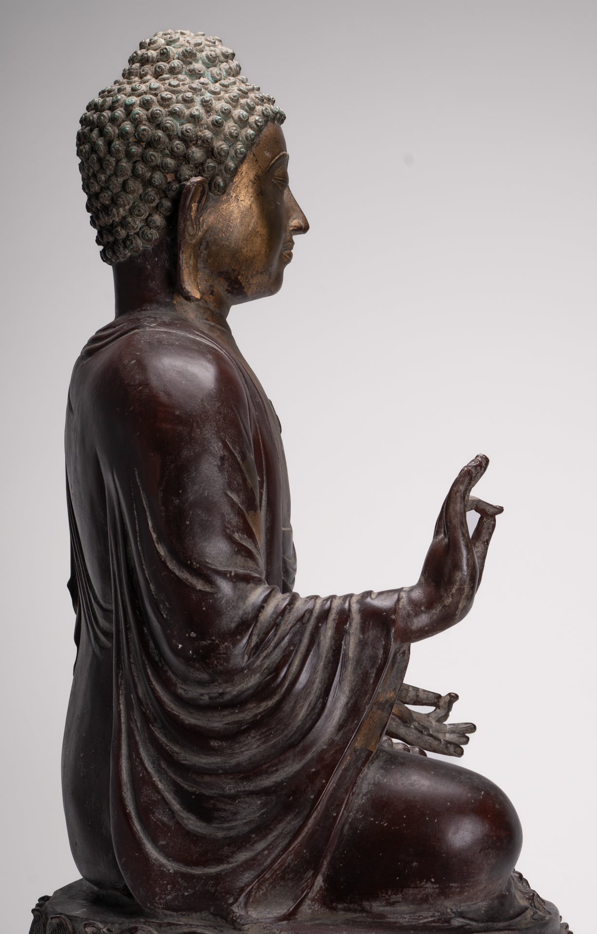 Masterpiece Buddha Statue - Antique Tibet Style Seated Teaching Buddha Statue - 88cm/35"