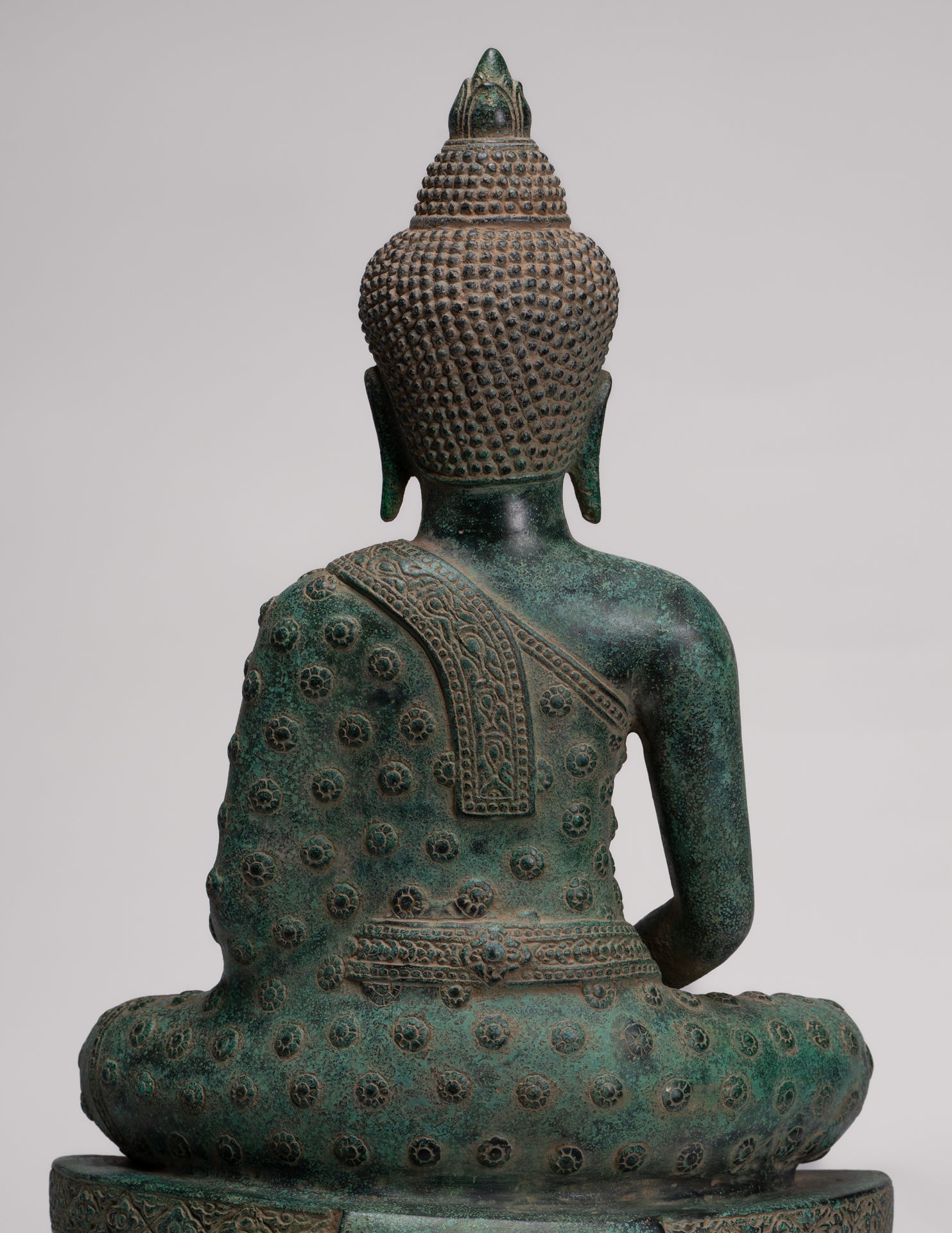 Buddha Statue - Antique Khmer Style Bronze Seated Amitabha Meditation Buddha Statue - 53cm/21"