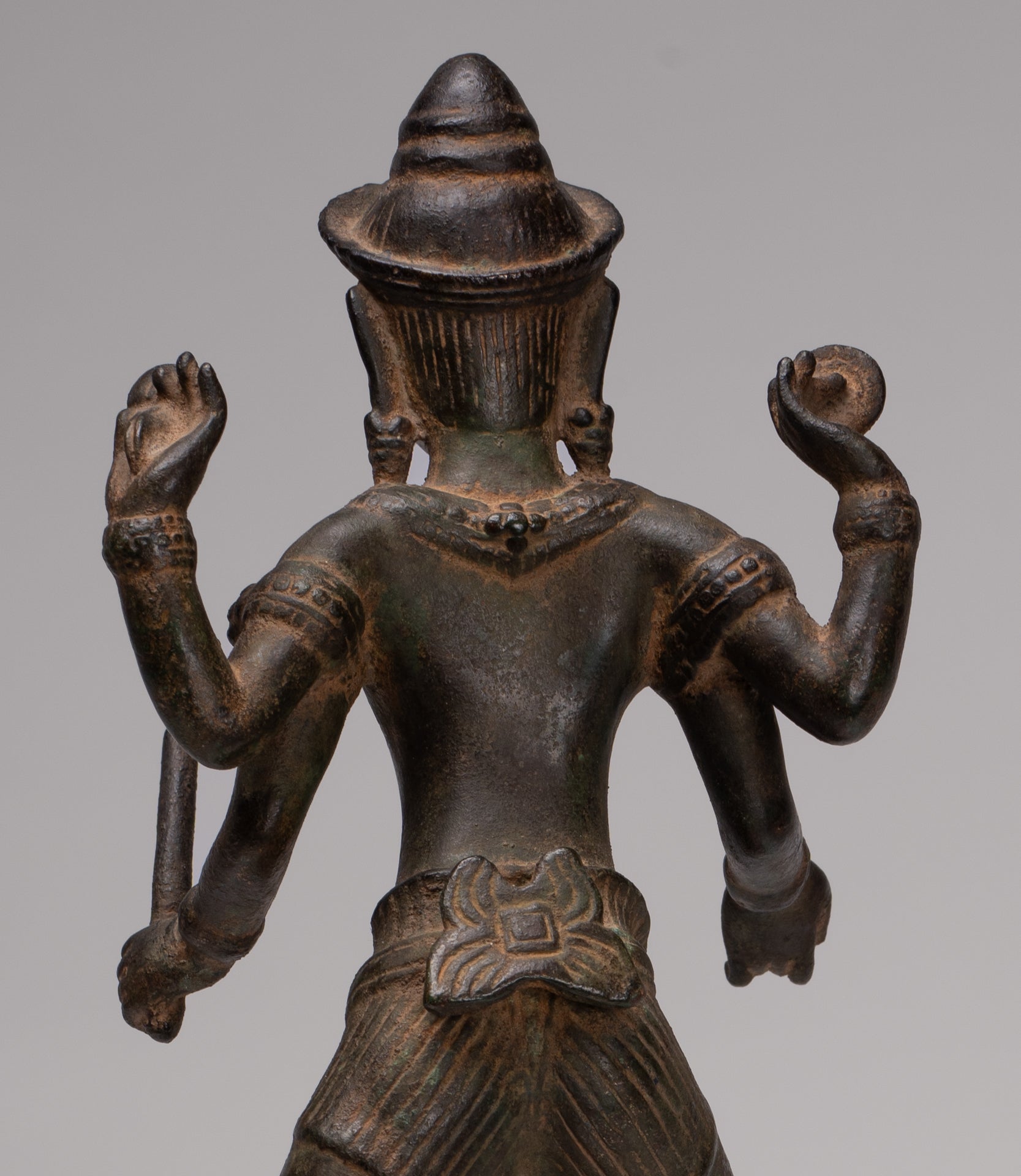 Masterpiece - Antique Khmer Style Bronze Khmer Baphuon Vishnu Statue Riding Garuda - 36cm/14"