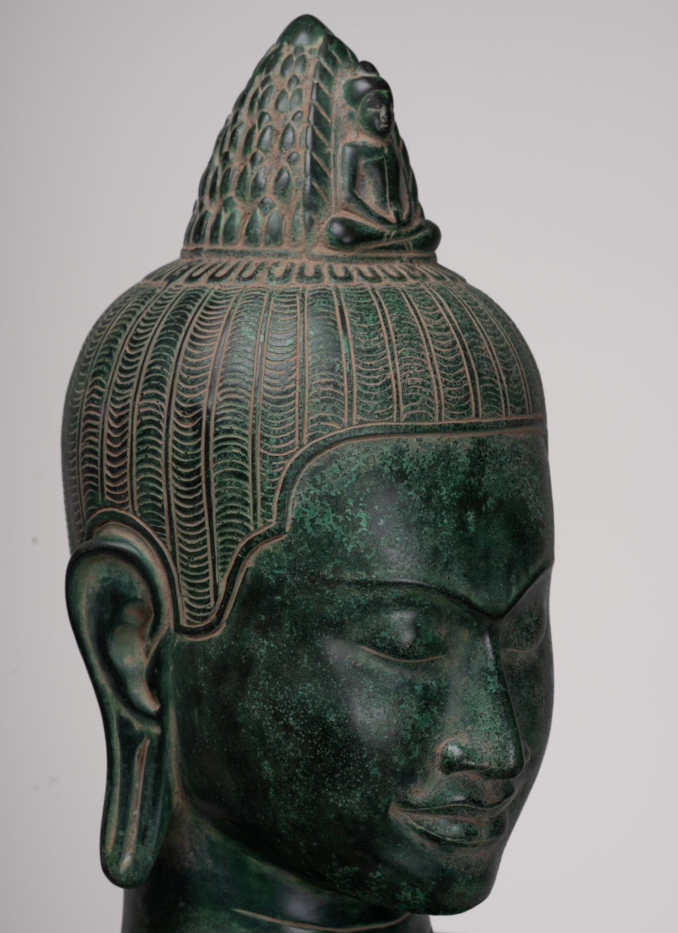 Deity Statue - Antique Khmer Style Bayon Prajnaparamita Statue / Goddess - 95cm/38"