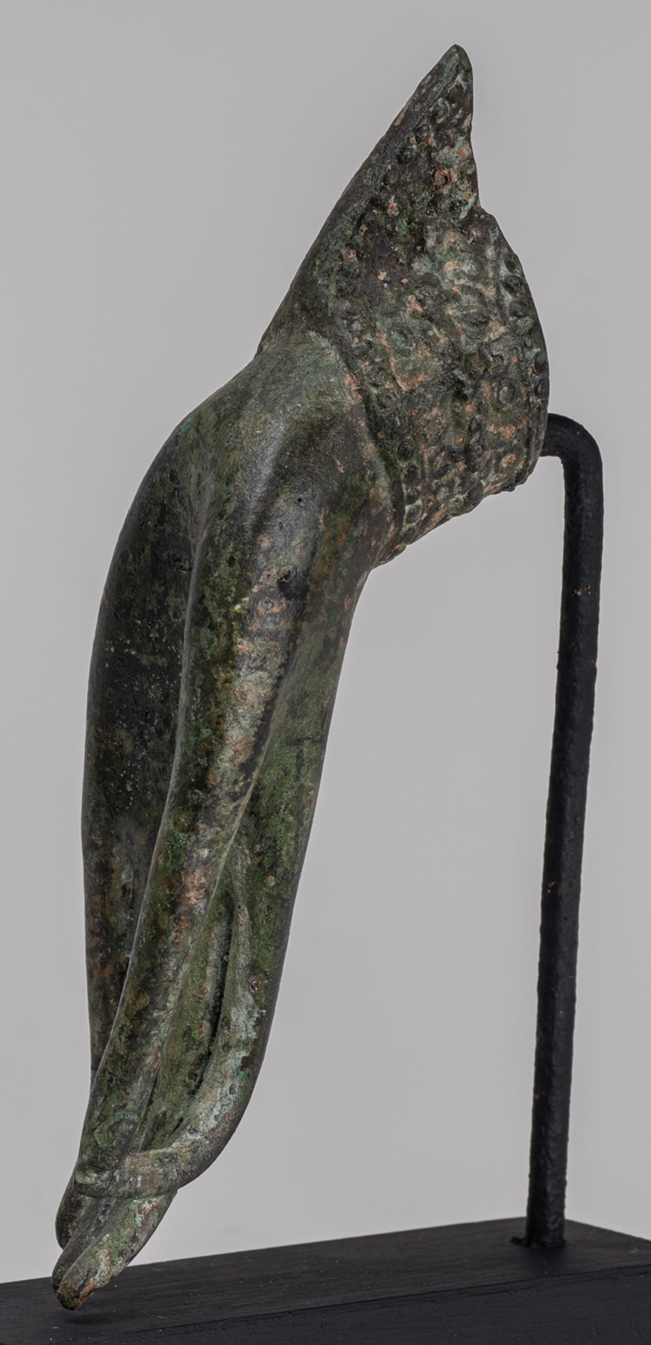 Mounted Antique Thai Style Southeast Asia Bronze Thai Teaching Hand - 19cm/8"