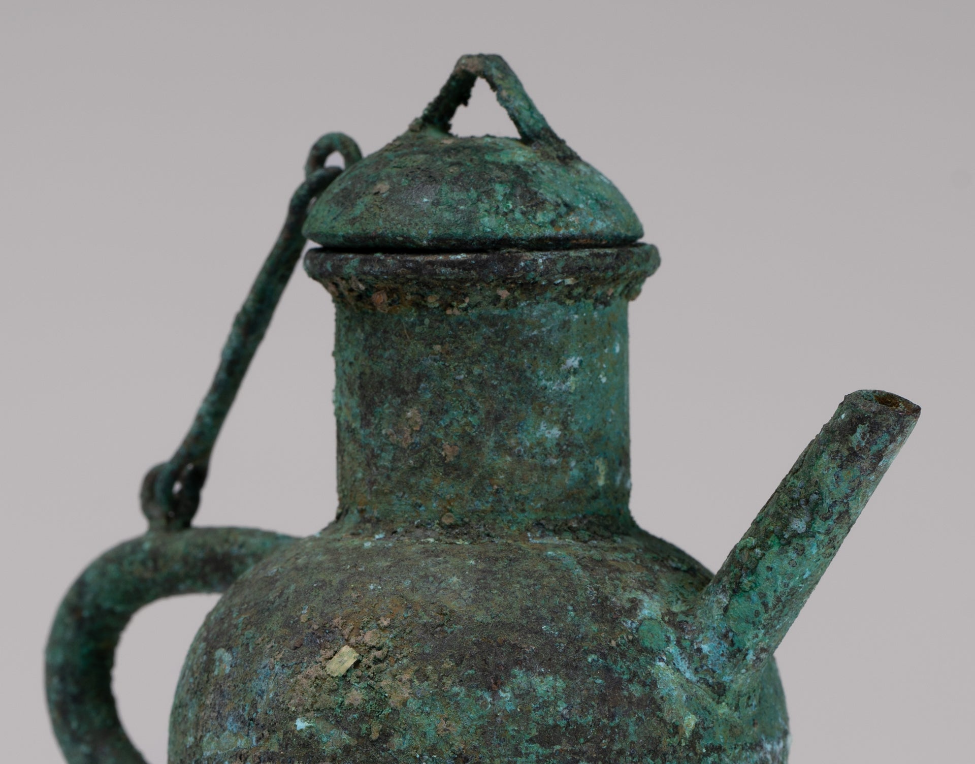 Antique Khmer Style Southeast Asian Bronze Ritual Tripod Pouring Vessel - 11cm/4"