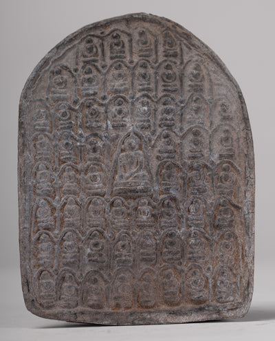 Votive Panel - Antique Thai Style Bronze Meditation Buddha Votive Panel - 15cm/6"