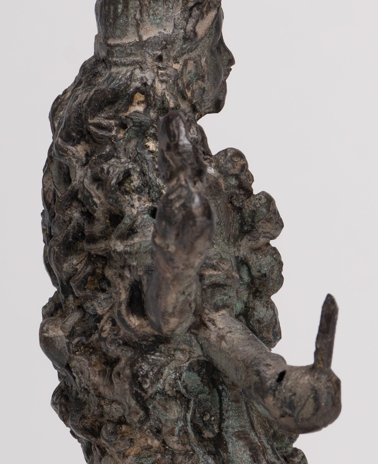 Antique Indian Style Standing Bronze Kali or Mahakali Statue - 19cm/8"