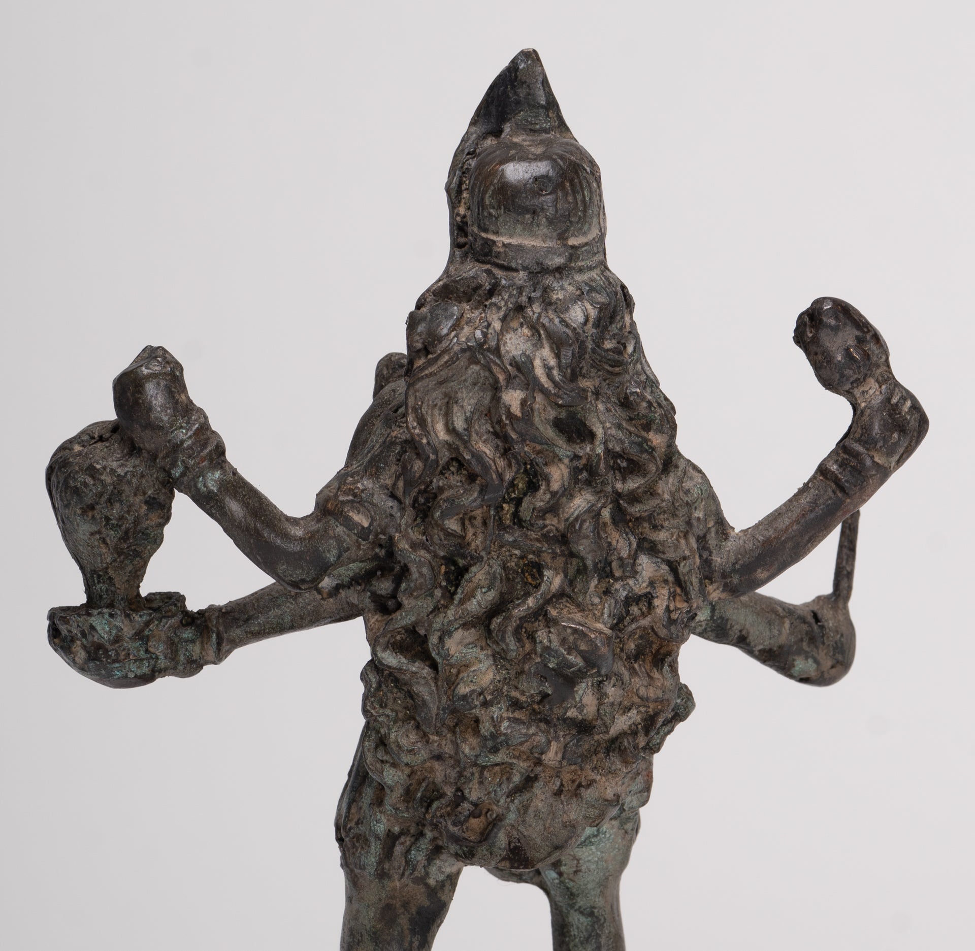 Antique Indian Style Standing Bronze Kali or Mahakali Statue - 19cm/8"