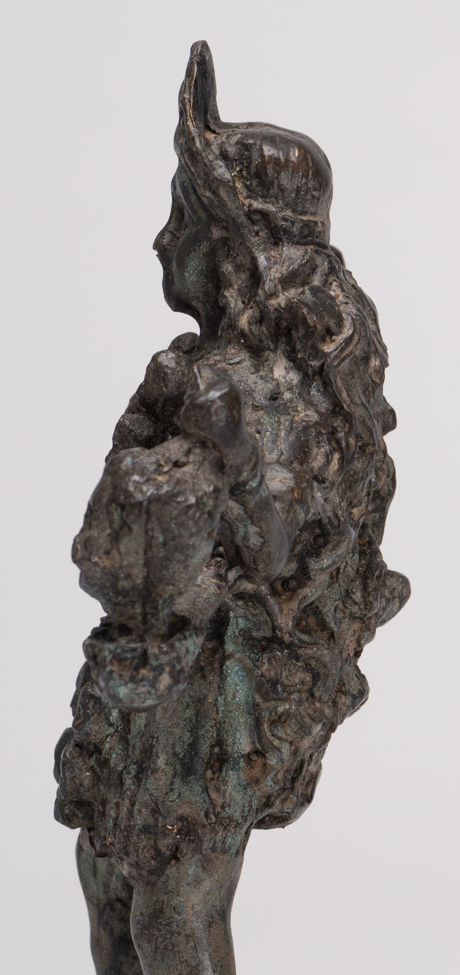 Antique Indian Style Standing Bronze Kali or Mahakali Statue - 19cm/8"