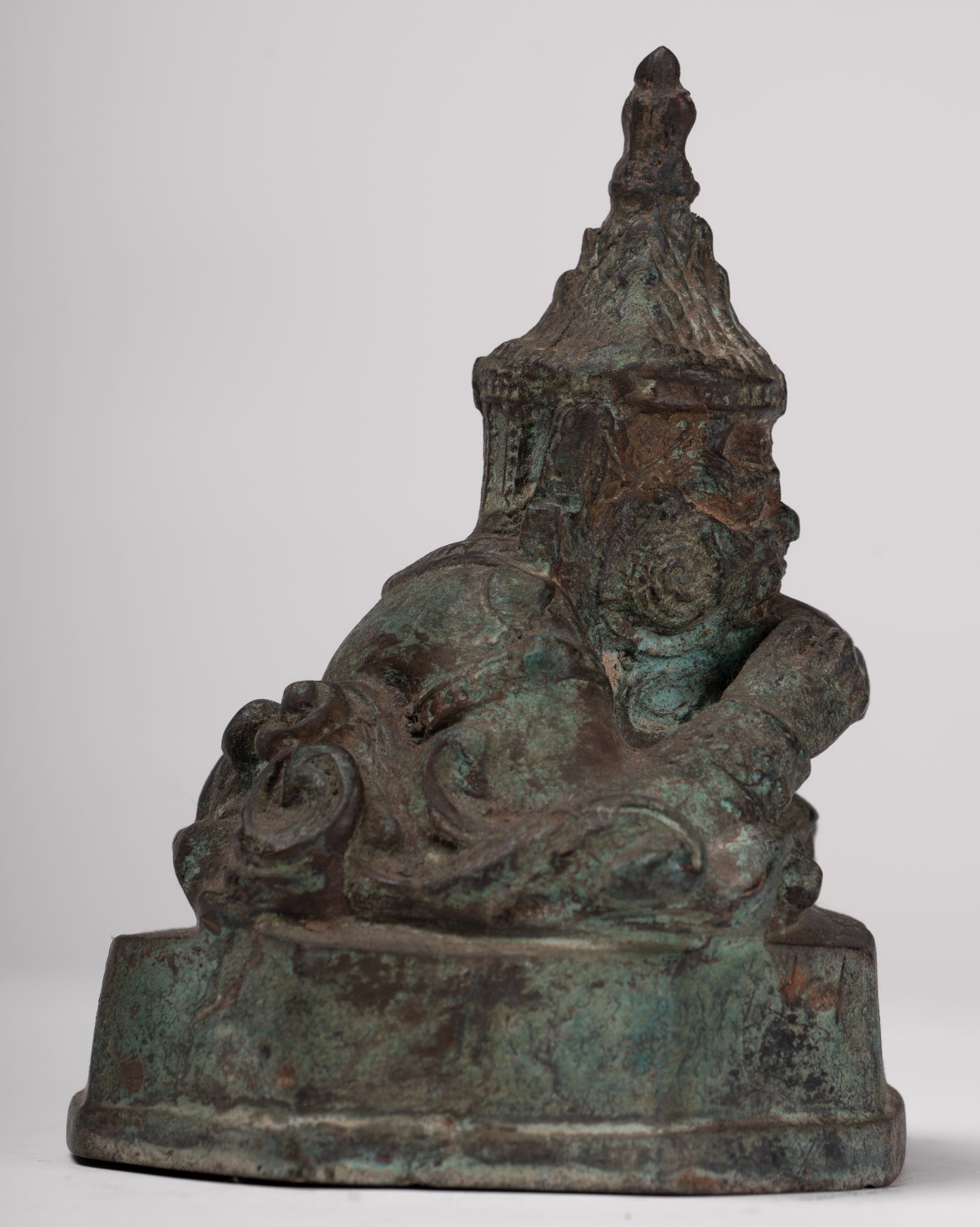 Phra Rahu Statue - Antique Thai Style God of Eclipses and Protection Phra Rahu Statue - 17.5cm/7"