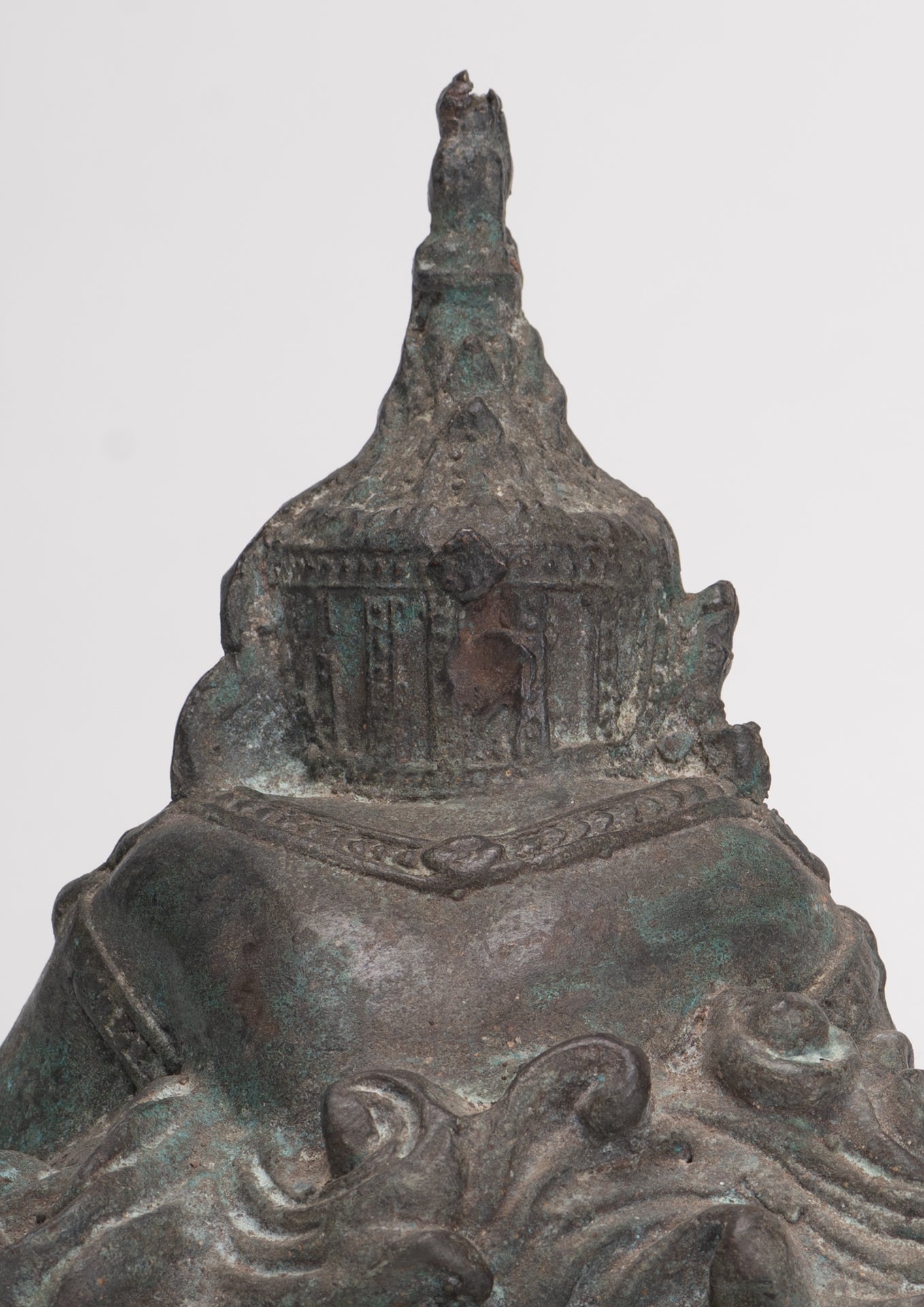Phra Rahu Statue - Antique Thai Style God of Eclipses and Protection Phra Rahu Statue - 15.5cm/6"