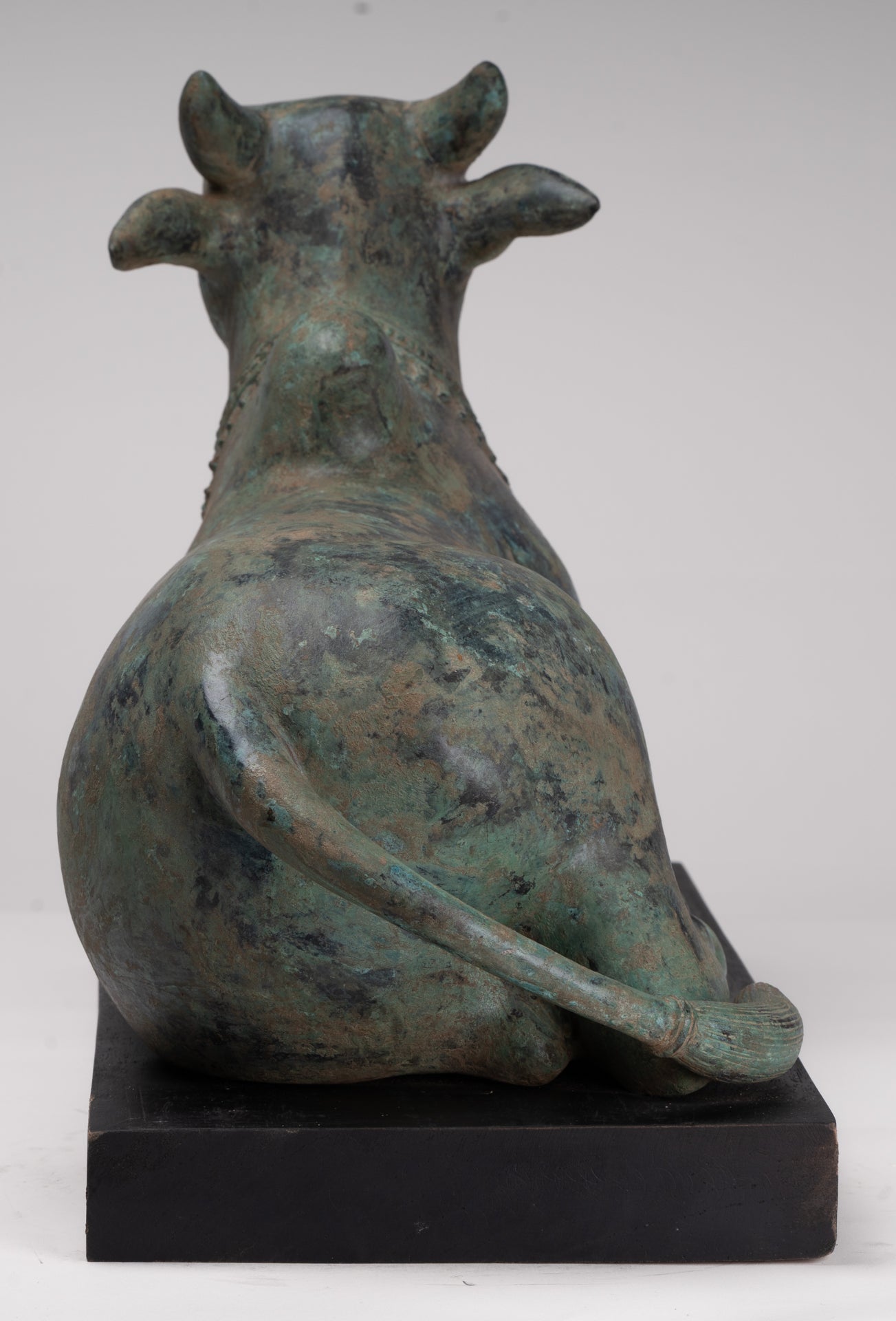 Antique Khmer Style Bronze Nandi Statue - Mount of Shiva - 52cm/21" Long