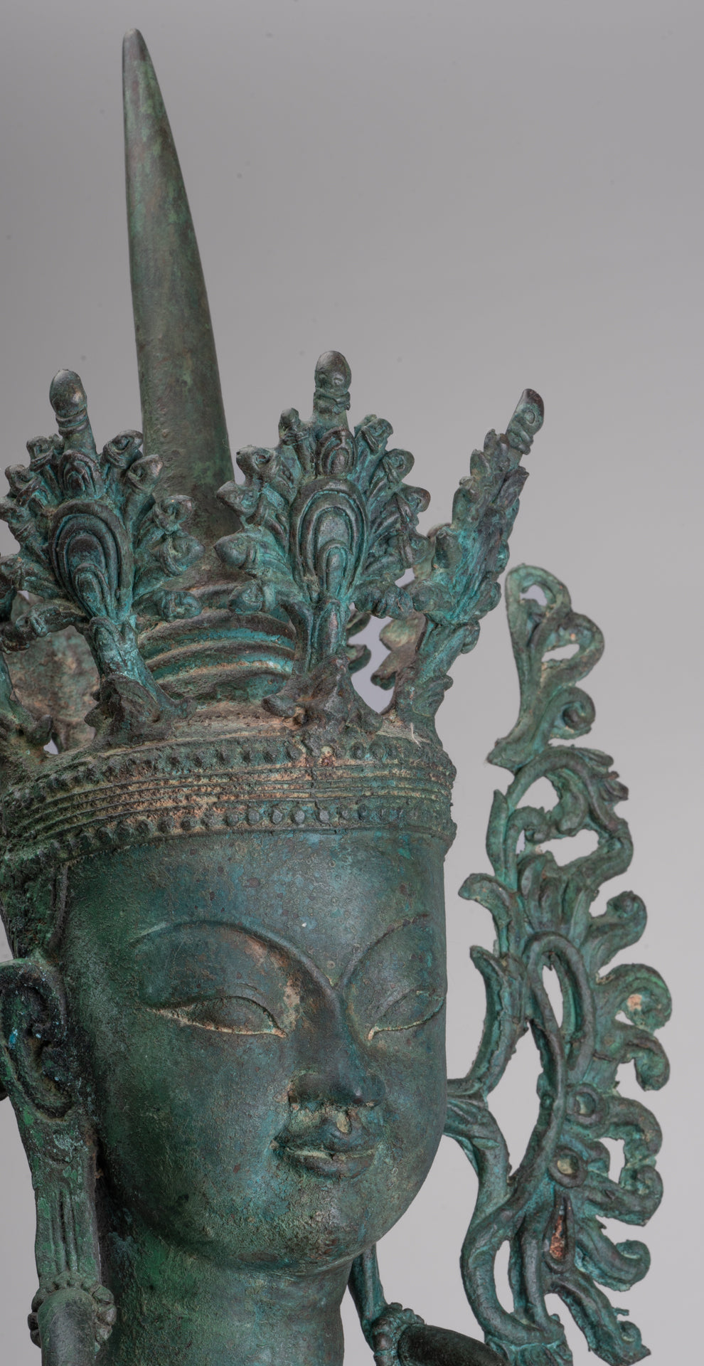 Large Buddha Statue - Antique Burmese Style Bronze Shan Enlightenment Seated Buddha Statue - 103cm/41"