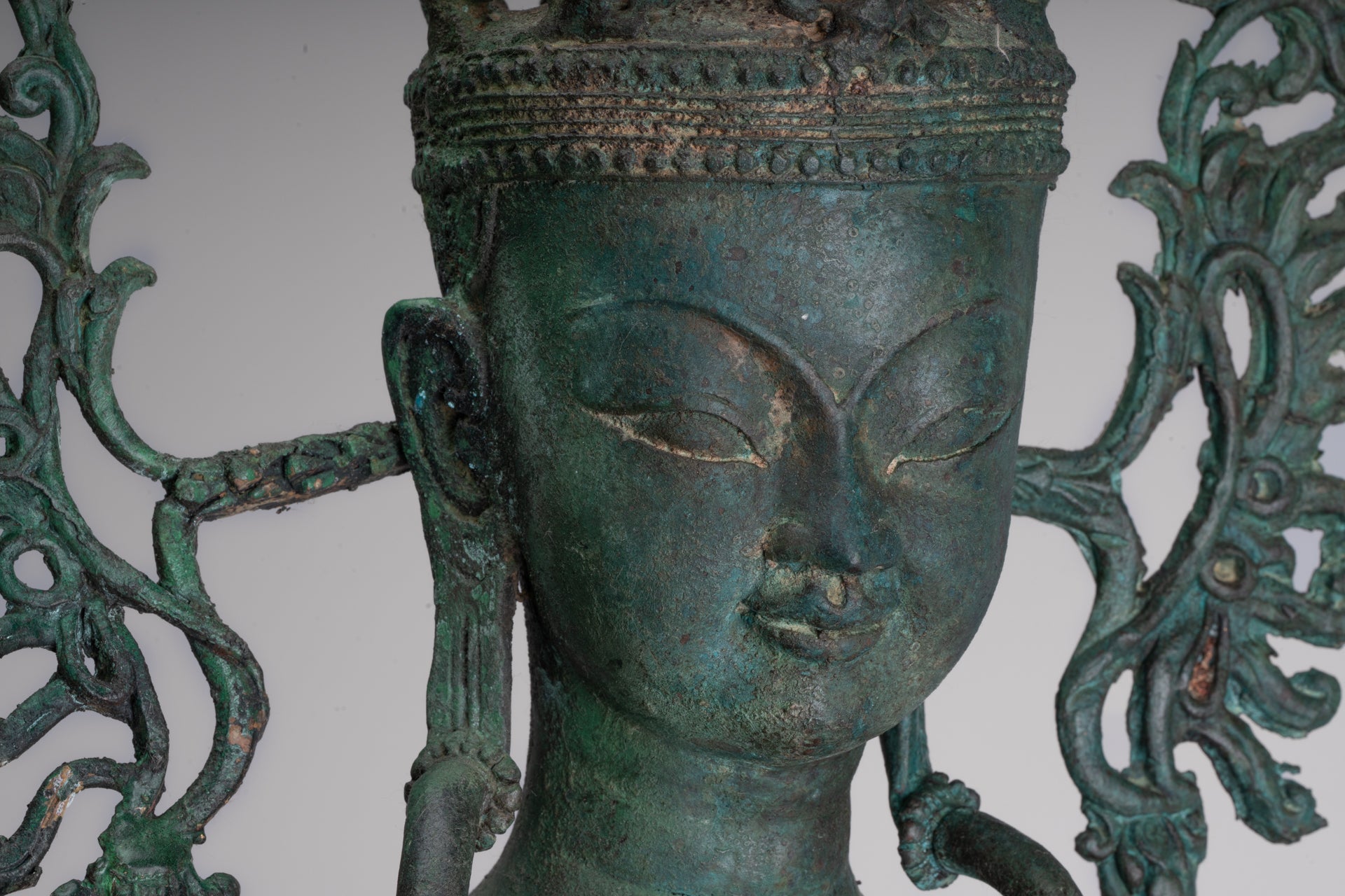 Large Buddha Statue - Antique Burmese Style Bronze Shan Enlightenment Seated Buddha Statue - 103cm/41"