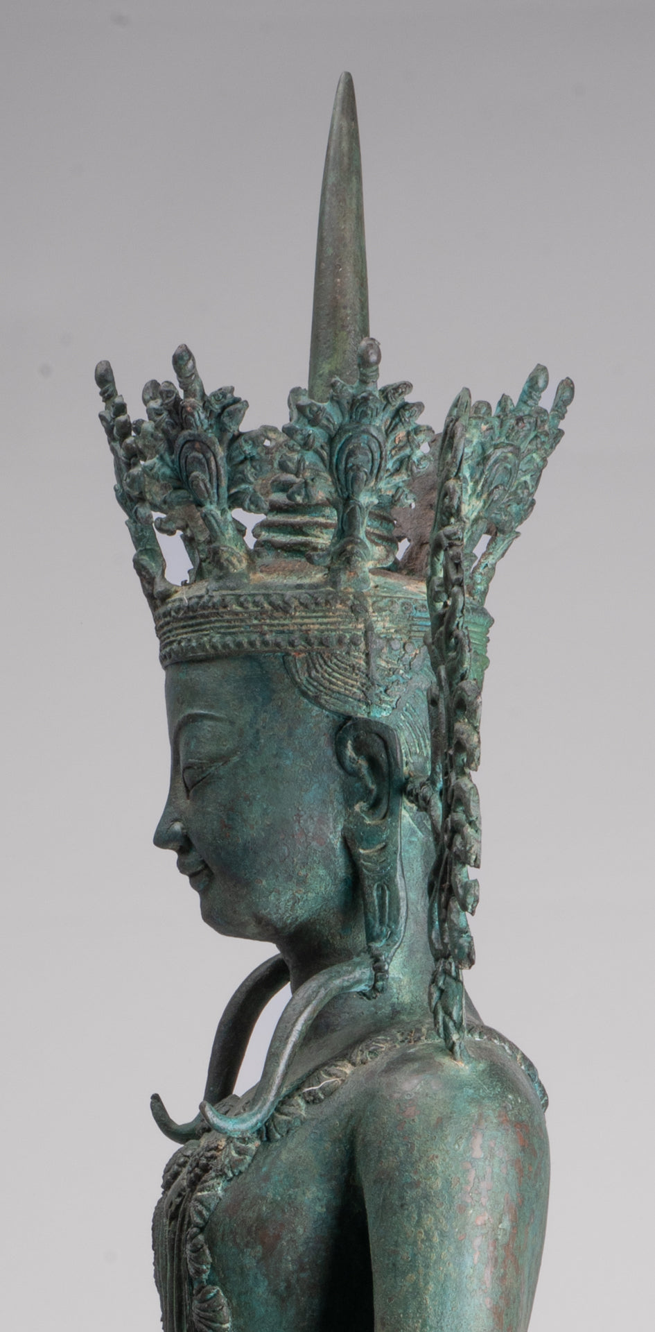 Large Buddha Statue - Antique Burmese Style Bronze Shan Enlightenment Seated Buddha Statue - 103cm/41"