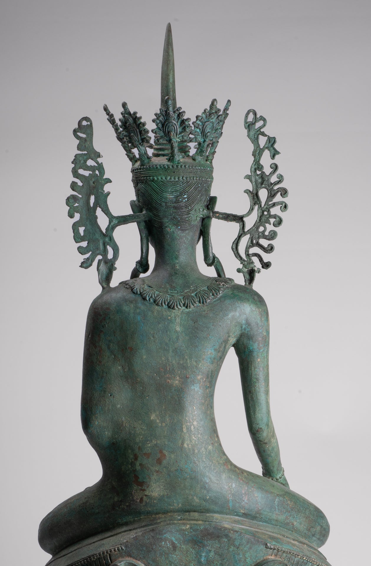 Large Buddha Statue - Antique Burmese Style Bronze Shan Enlightenment Seated Buddha Statue - 103cm/41"