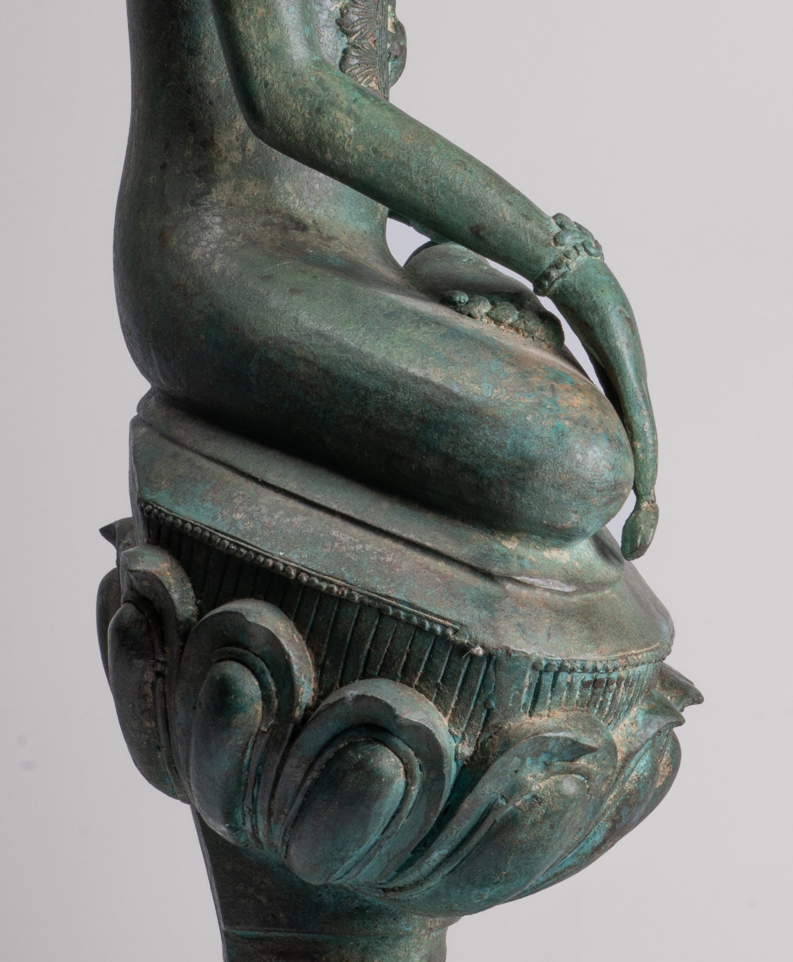 Large Buddha Statue - Antique Burmese Style Bronze Shan Enlightenment Seated Buddha Statue - 103cm/41"