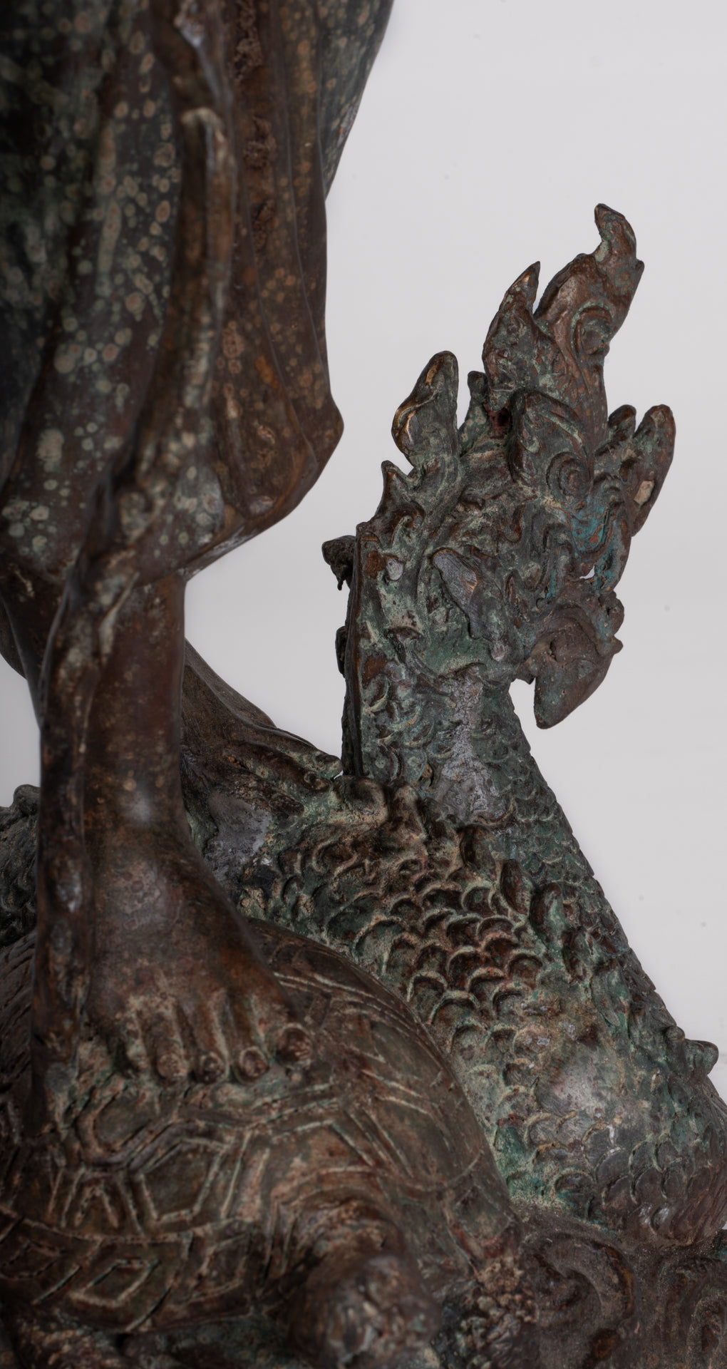 Monk - Antique Thai Style Bronze Dvaravati Sīvali Devotee / Disciple of Buddha Statue - 71cm/28"