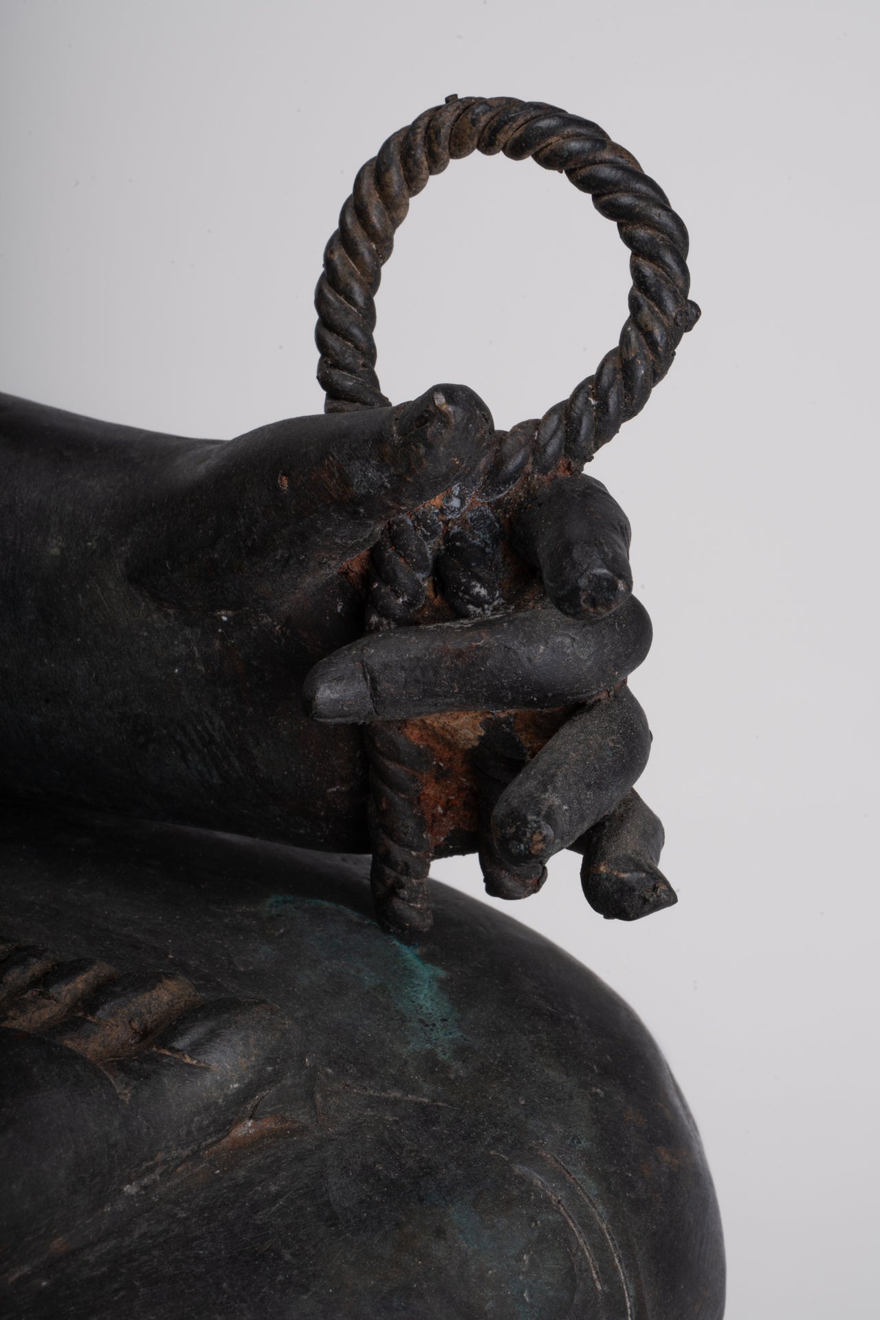 Ganesha Statue - Antique Thai Style Bronze Seated 2-Arm Ganesha Statue - 65cm/26"