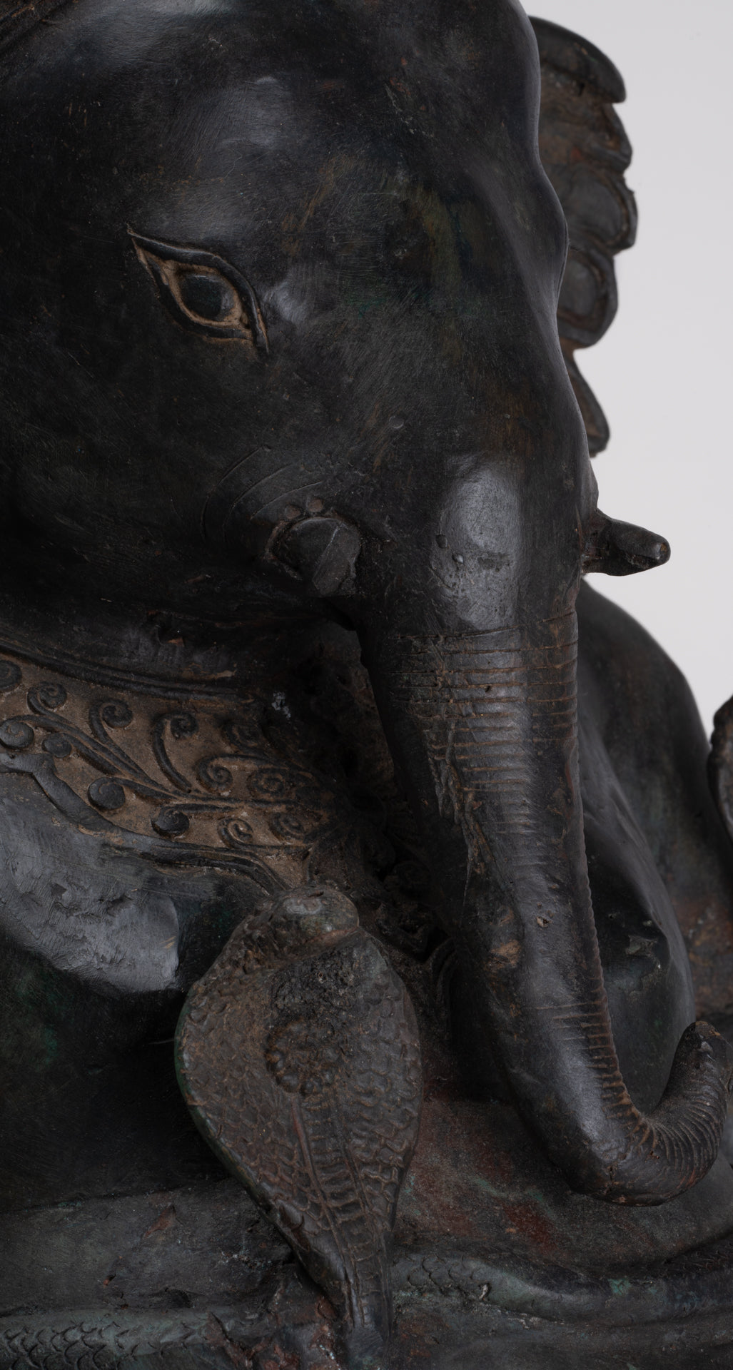 Ganesha Statue - Antique Thai Style Bronze Seated 2-Arm Ganesha Statue - 65cm/26"