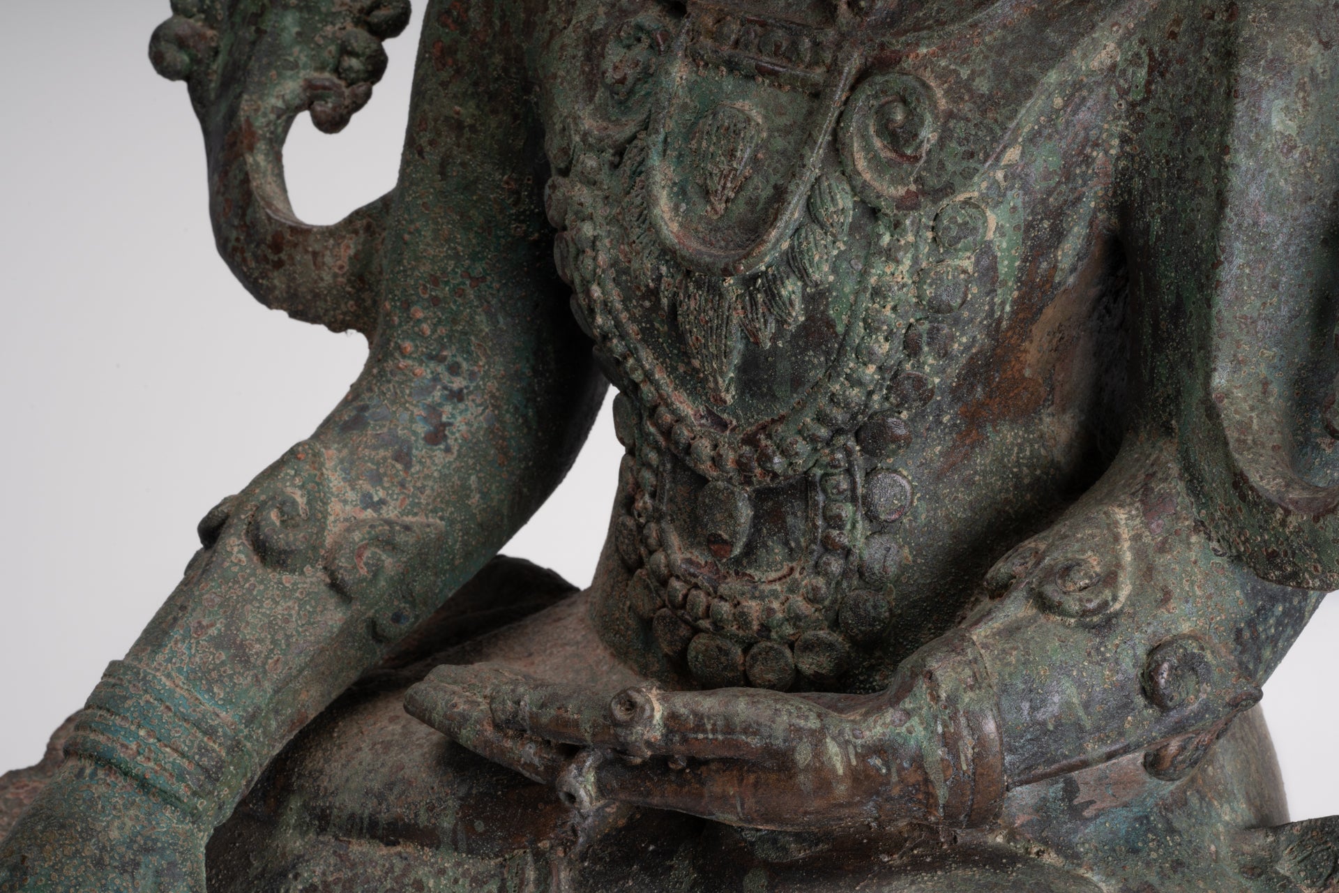 Antique Burmese Style Bronze Shan Enlightenment Seated Buddha Statue - 100cm/40"