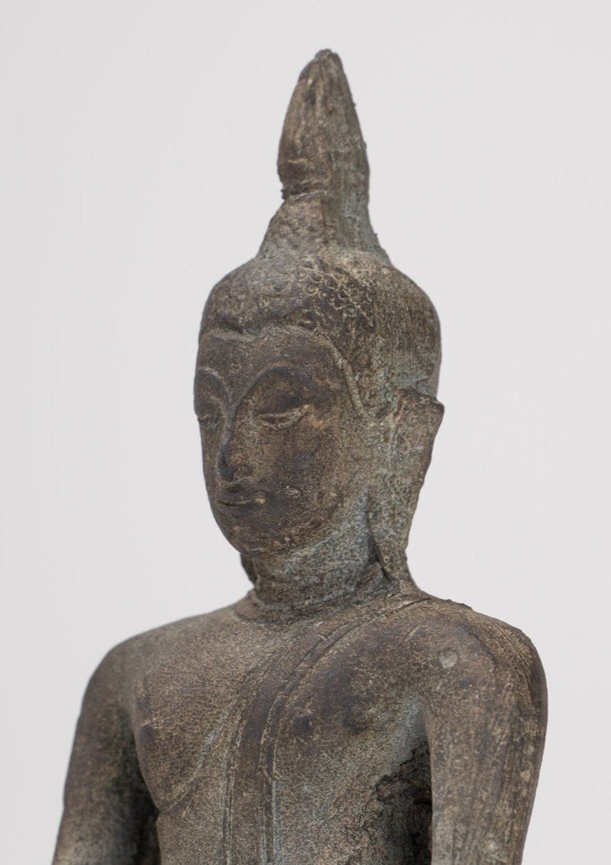 Buddha Statue - Antique Sukhothai Style Thai Enlightenment Buddha Statue - 11cm/4"