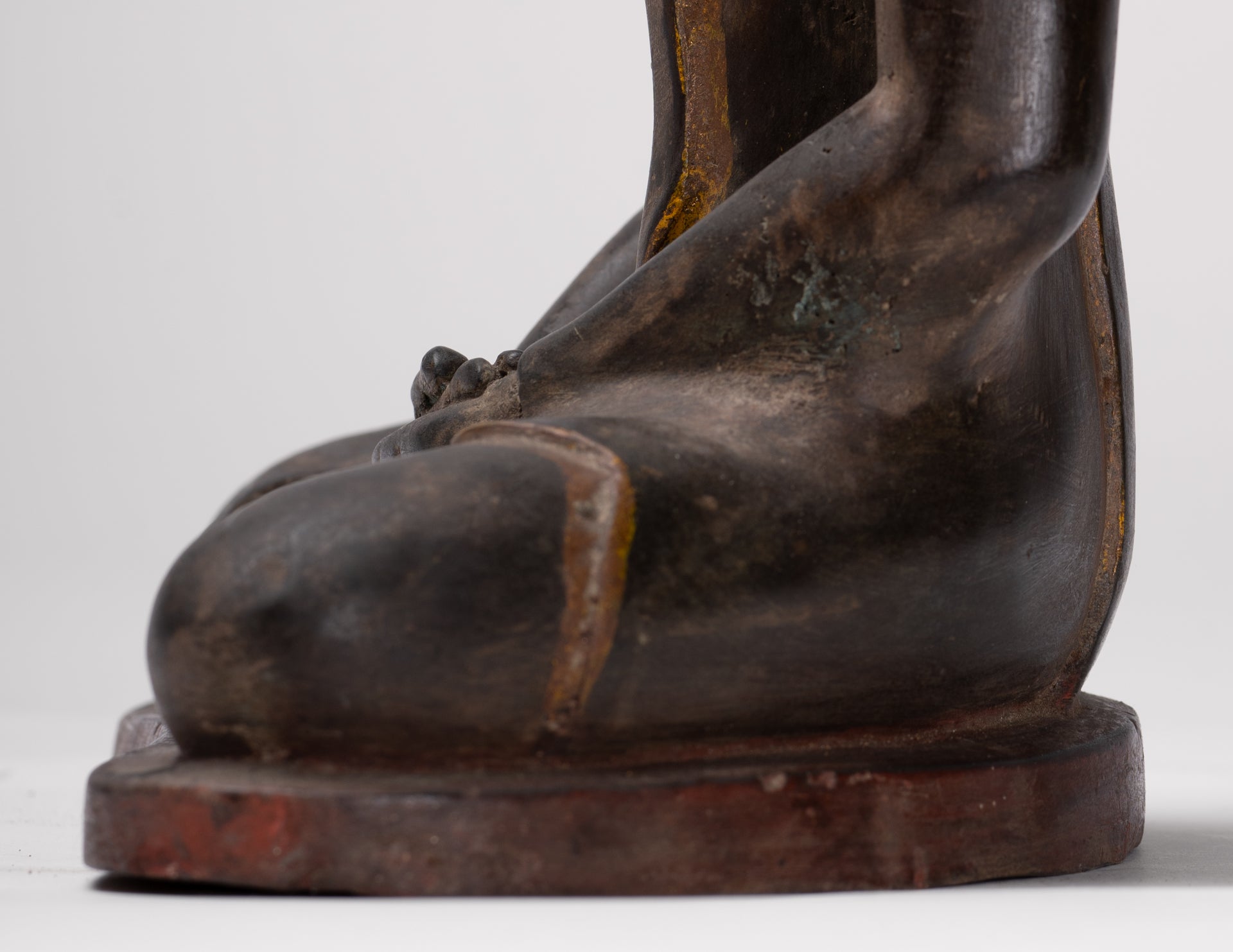 Buddha Statue - Antique Sri Lanka Style Bronze Seated Meditation Buddha Statue - 28cm/11"