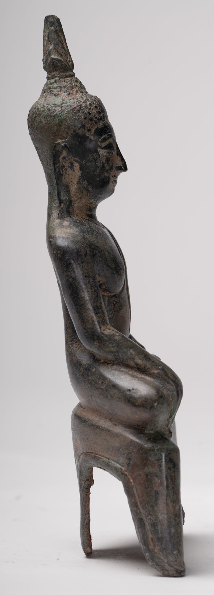 Buddha Statue - Antique U Thong Style Bronze Enlightenment Buddha Statue - 24cm/10"