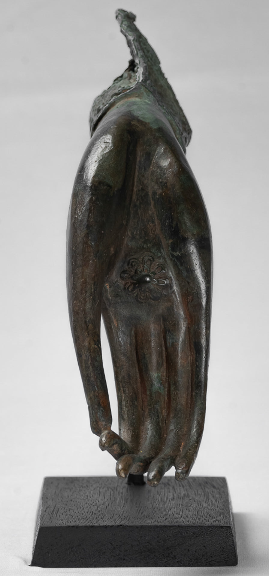 Mounted Antique Thai Style Southeast Asia Bronze Thai Teaching Hand - 25cm/10"