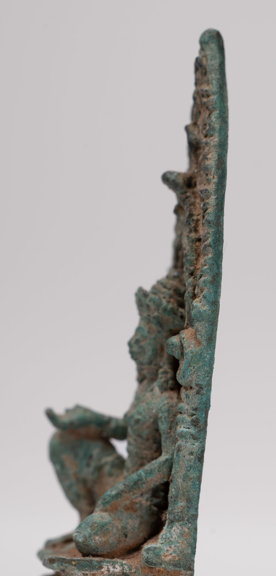 Vishnu Statue - Antique Baphuon Style Stone Seated Khmer Vishnu Statue - 7.5cm / 3"