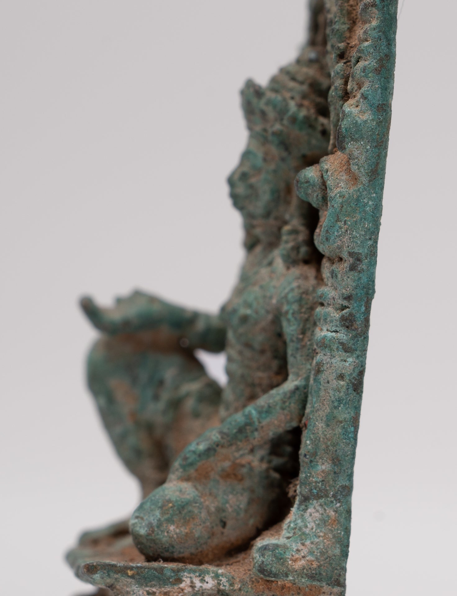 Vishnu Statue - Antique Baphuon Style Stone Seated Khmer Vishnu Statue - 7.5cm / 3"