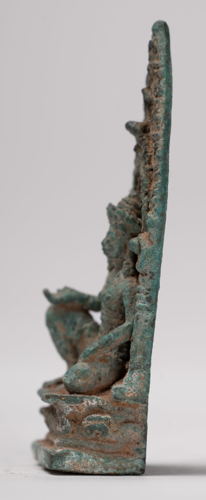 Vishnu Statue - Antique Baphuon Style Stone Seated Khmer Vishnu Statue - 7.5cm / 3"