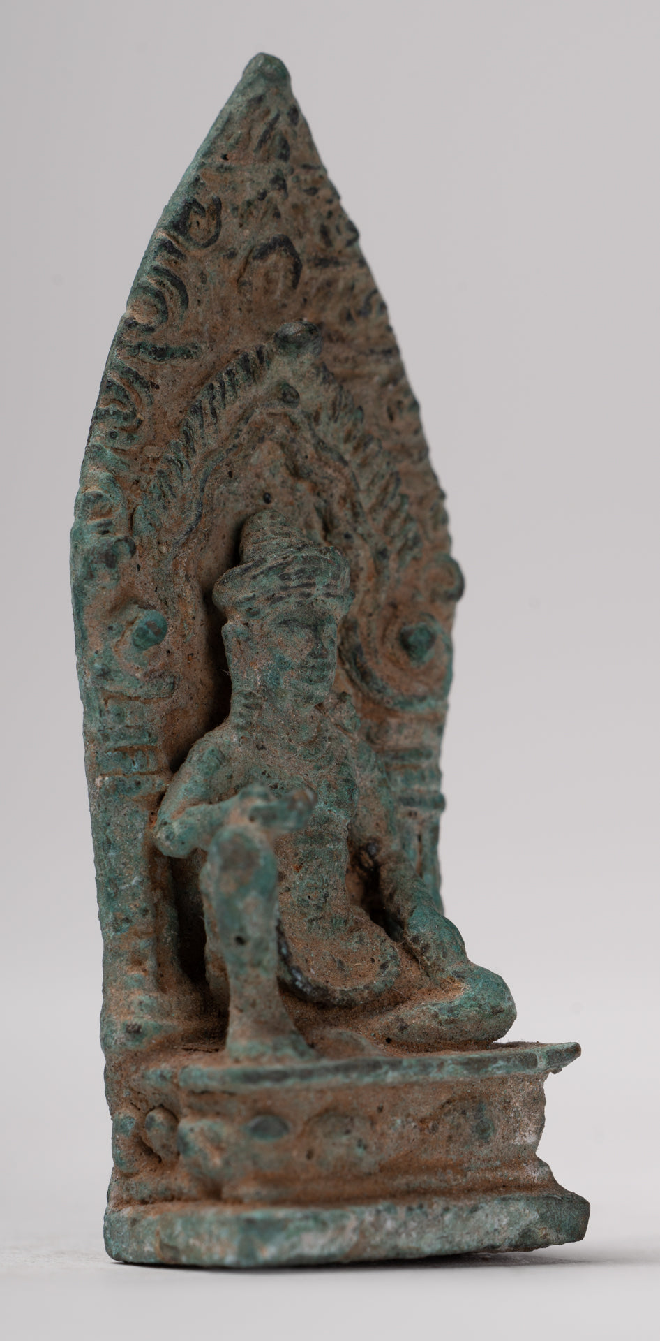 Vishnu Statue - Antique Baphuon Style Stone Seated Khmer Vishnu Statue - 7.5cm / 3"
