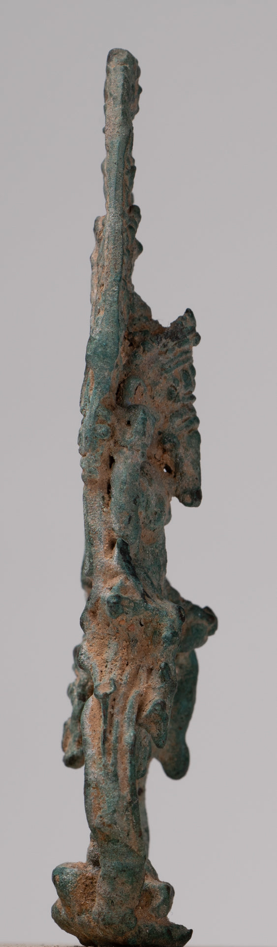 Ganesha Statue - Antique Khmer Style Enthroned Bronze Standing Ganesha Statue - 16cm/6"