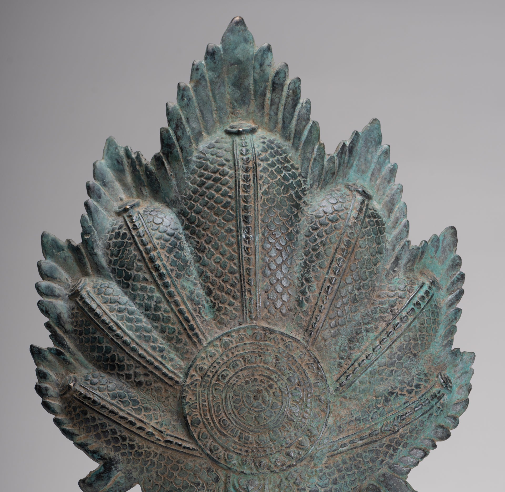 Naga Statue - Antique Khmer Style Bronze Protective Naga, Snake or Serpent Statue - 36cm/14"