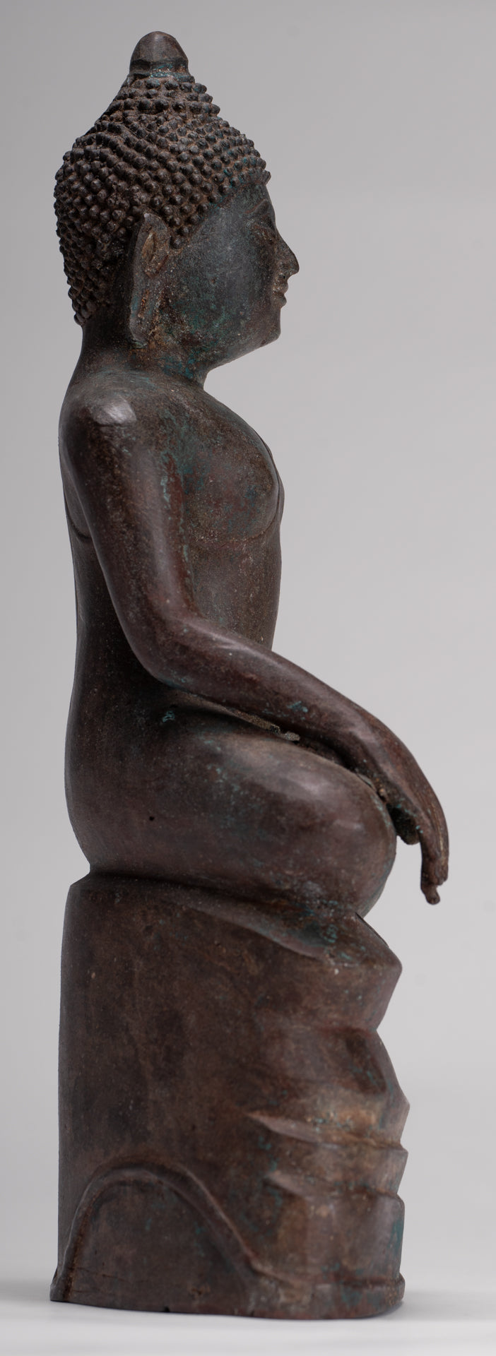 Buddha Statue - Antique Thai Style Bronze Chiang Saen Enlightenment Buddha Statue - 30cm/12"