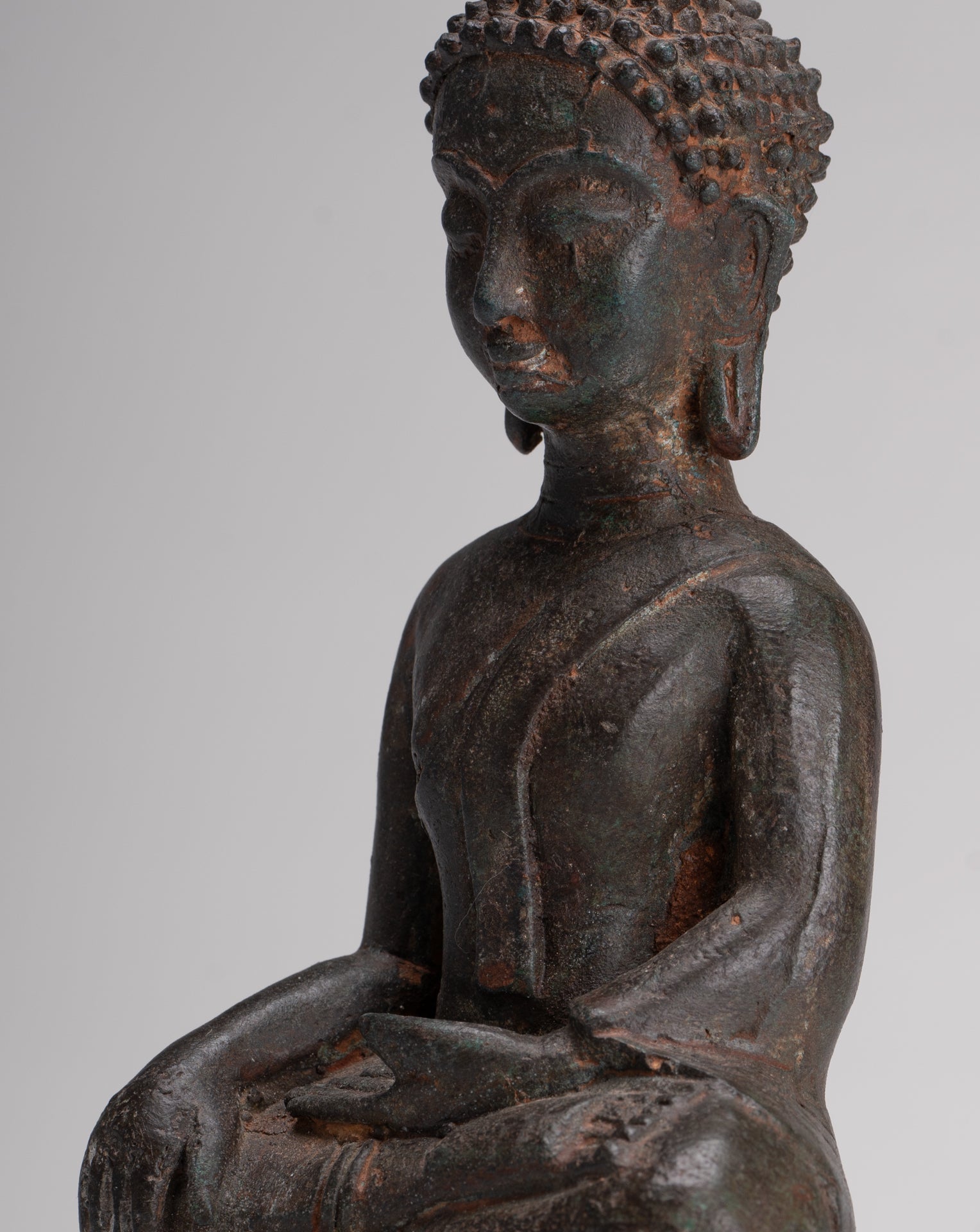 Buddha Statue - Antique Laos Style Enlightenment Buddha Statue - 27cm/11"