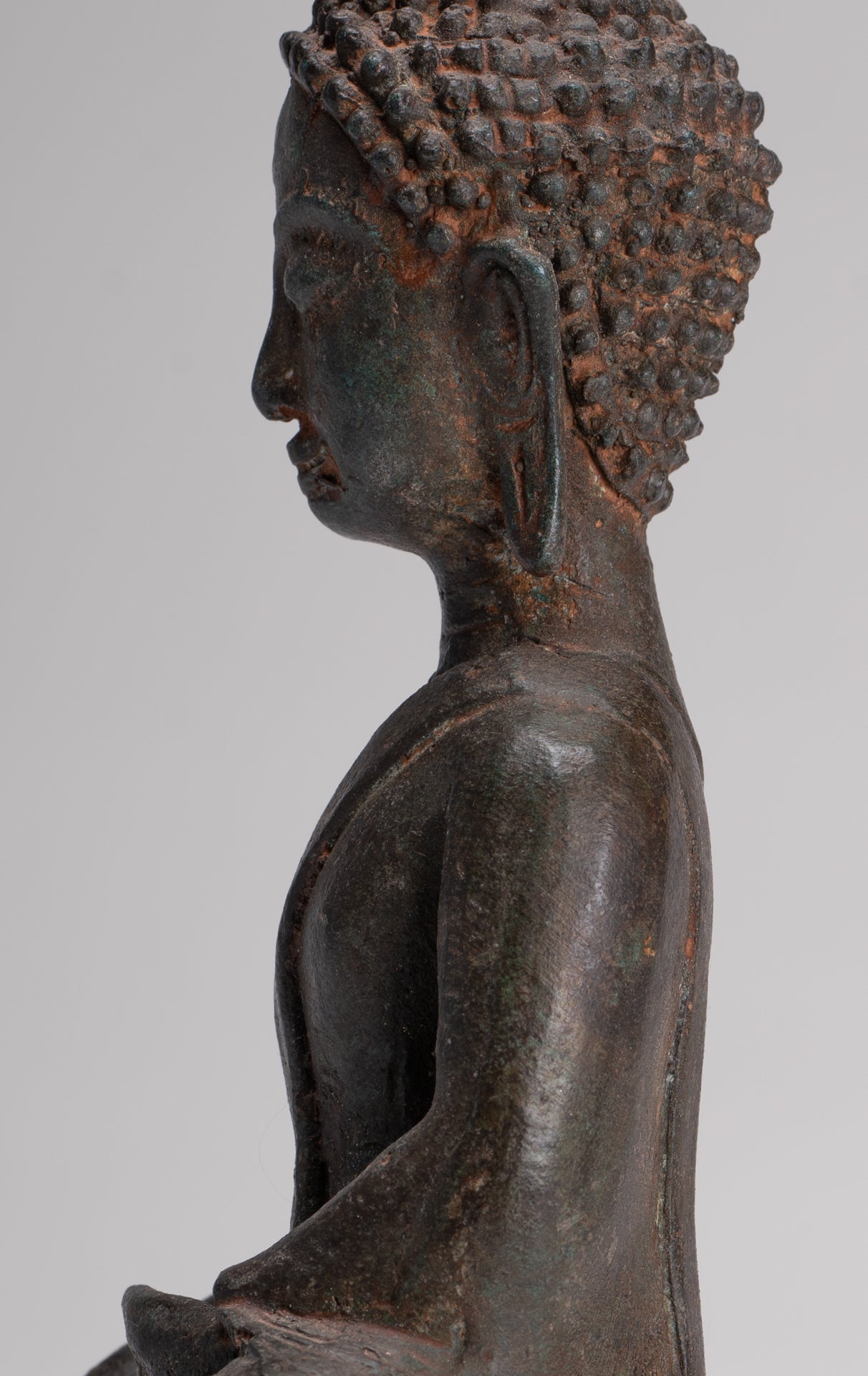 Buddha Statue - Antique Laos Style Enlightenment Buddha Statue - 27cm/11"